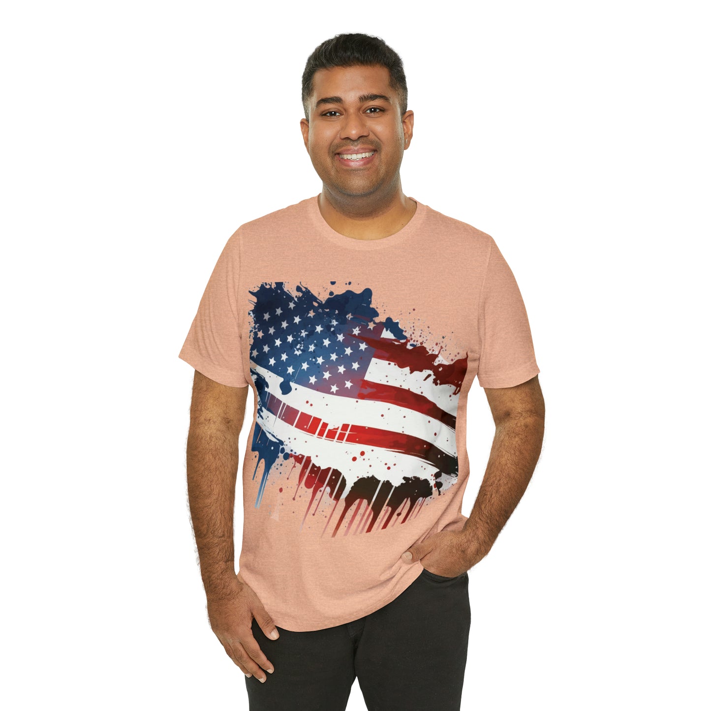 American Flag Unisex Jersey Short Sleeve Tee Patriotic July 4th