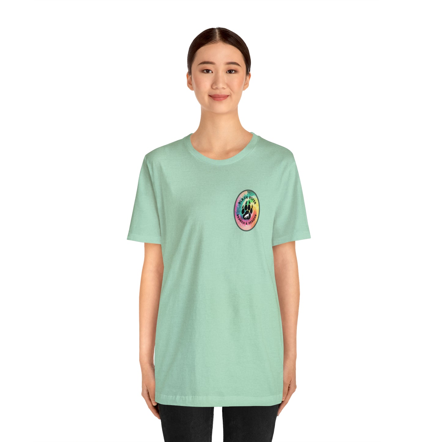 Tie Dye Black River Search & Rescue Logo Unisex Jersey Short Sleeve Tee