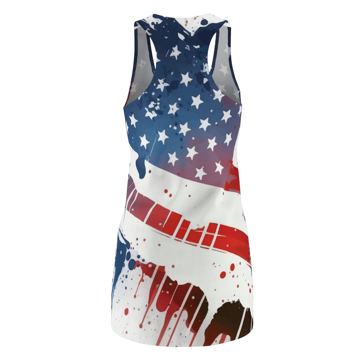 Distressed American flag dress Women's Racerback Dress Patriotic