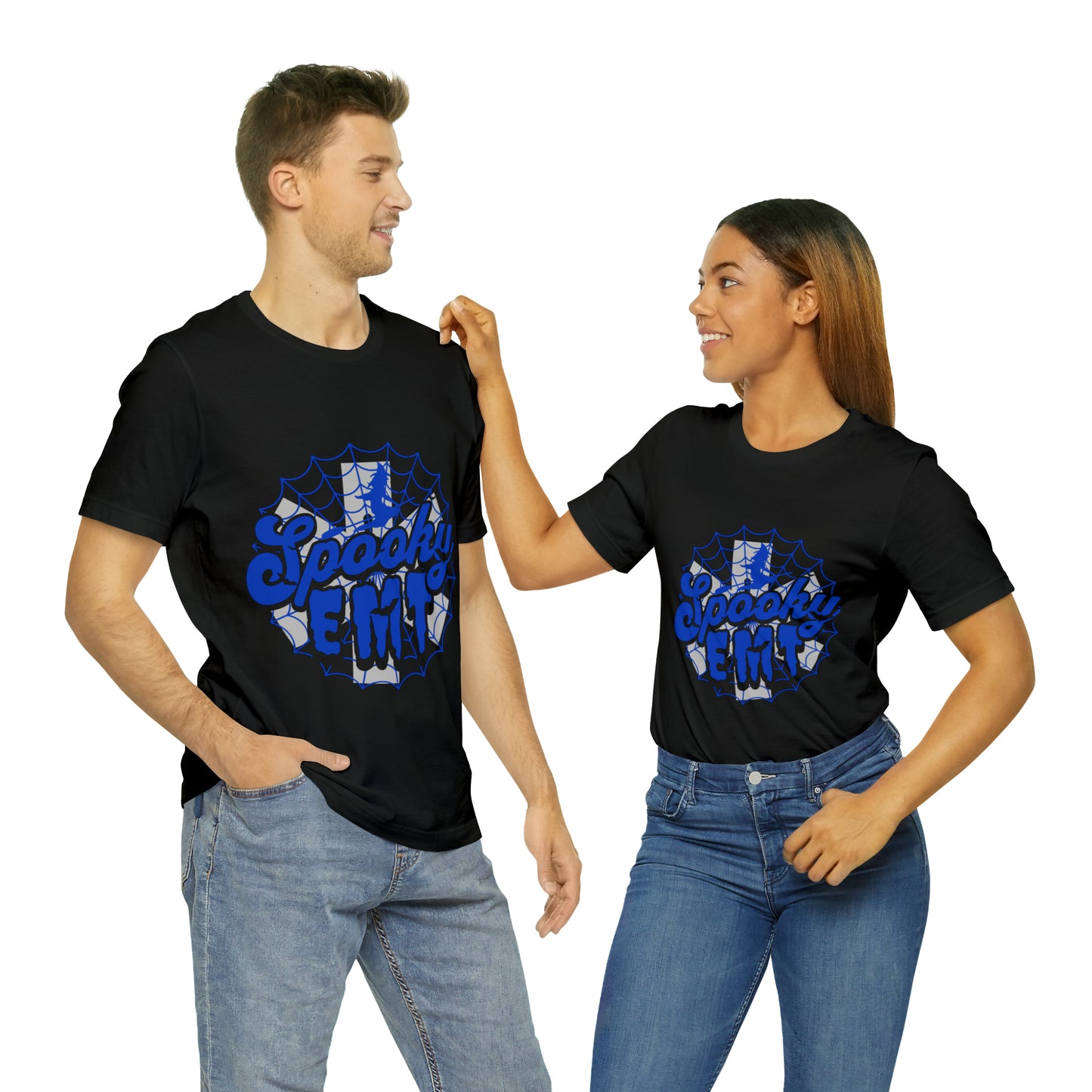 Fun Halloween EMT T-shirt, Blue Spooky EMT shirt, EMT shirt, Halloween shirt,