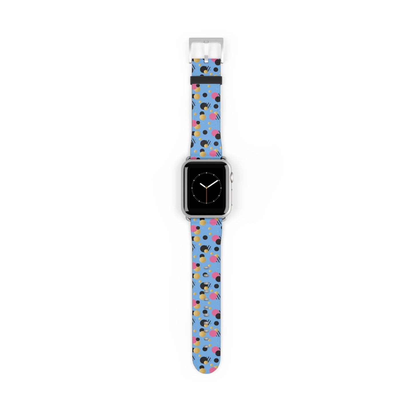 Pink Black Gold Polka Dot light Blue Apple Watch Band