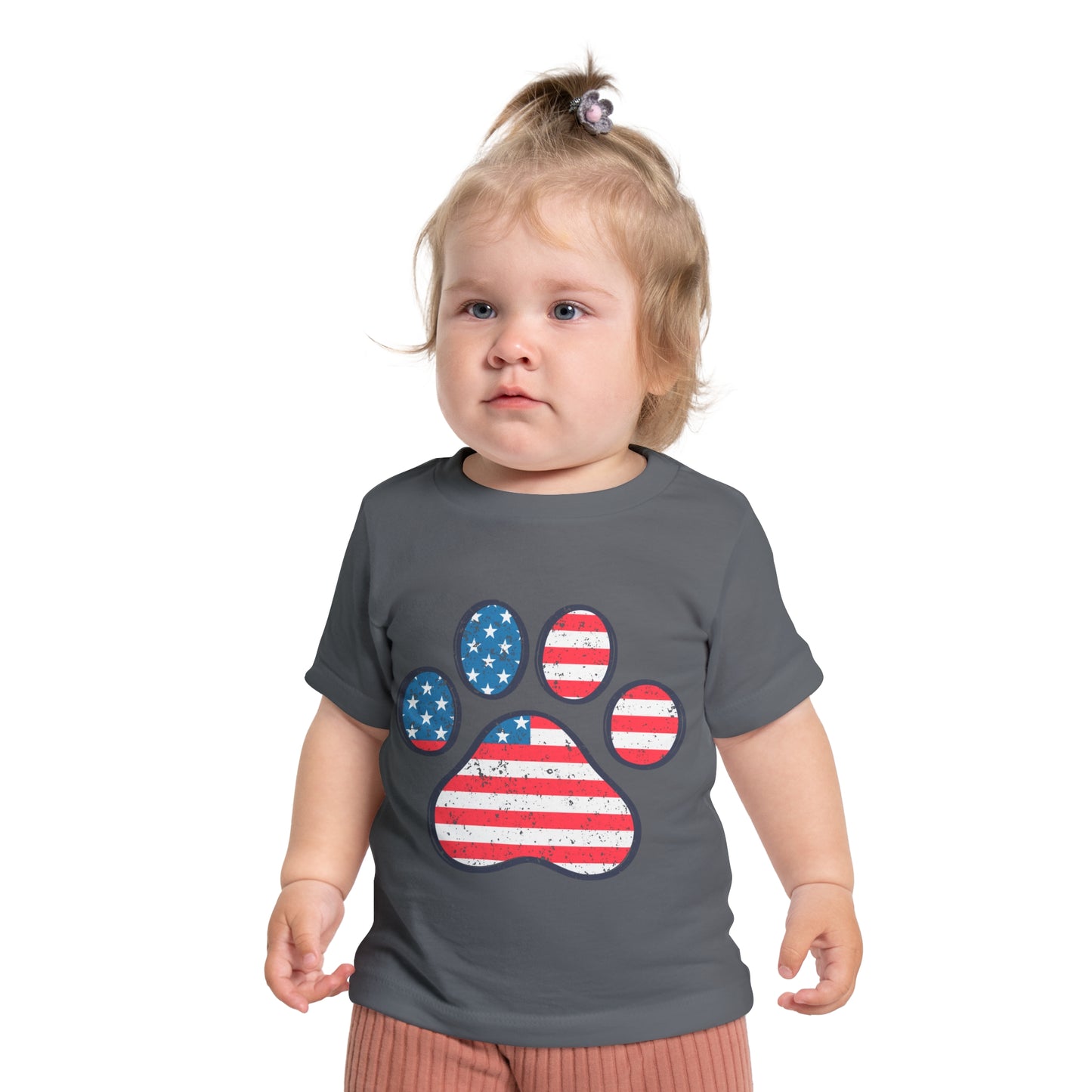 Paw Print Flag Baby Short Sleeve T-Shirt Patriotic