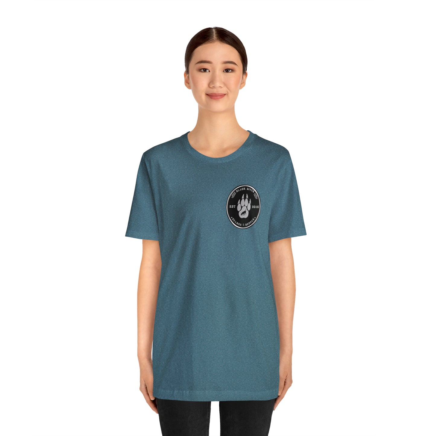 Black River Search & Rescue Logo Black Unisex Jersey Short Sleeve Tee