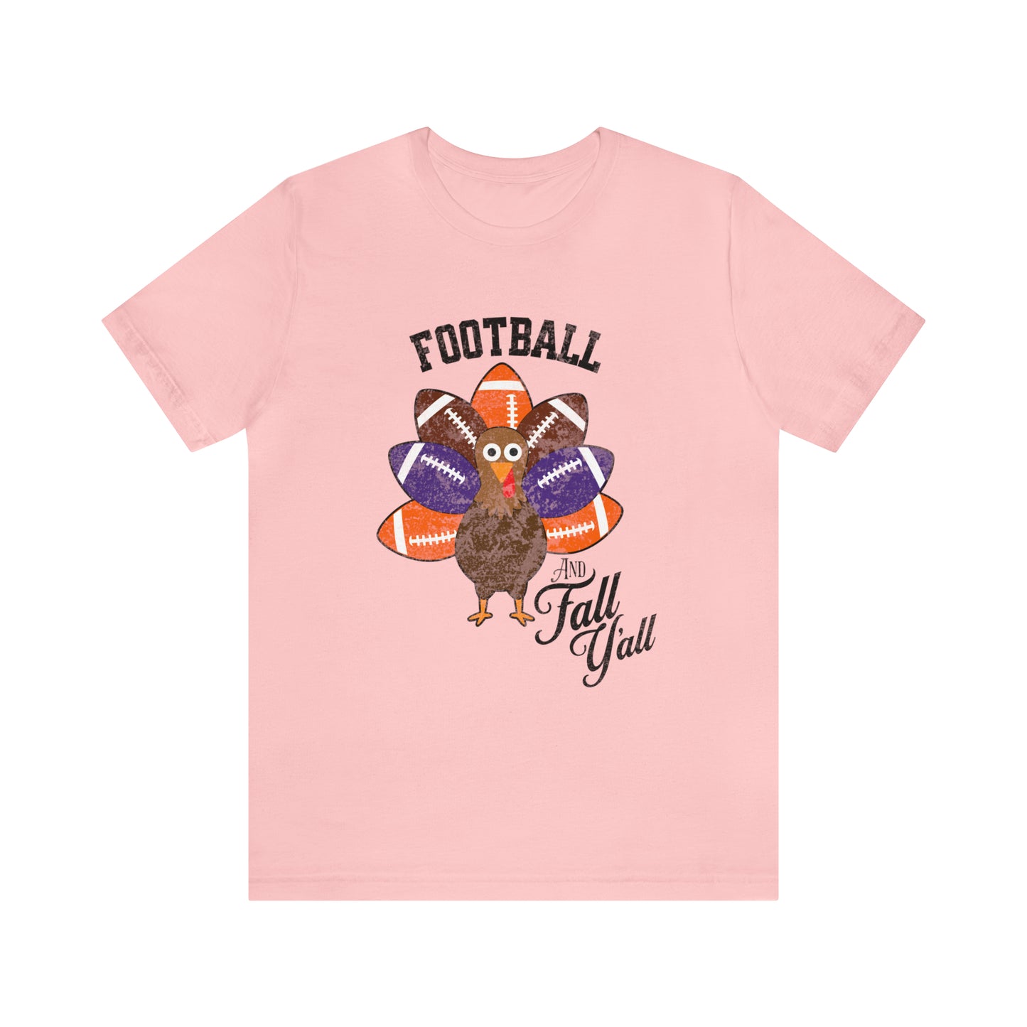 Vintage Purple and Orange Football Short Sleeve Tee, Football and turkey shirt, Clemson