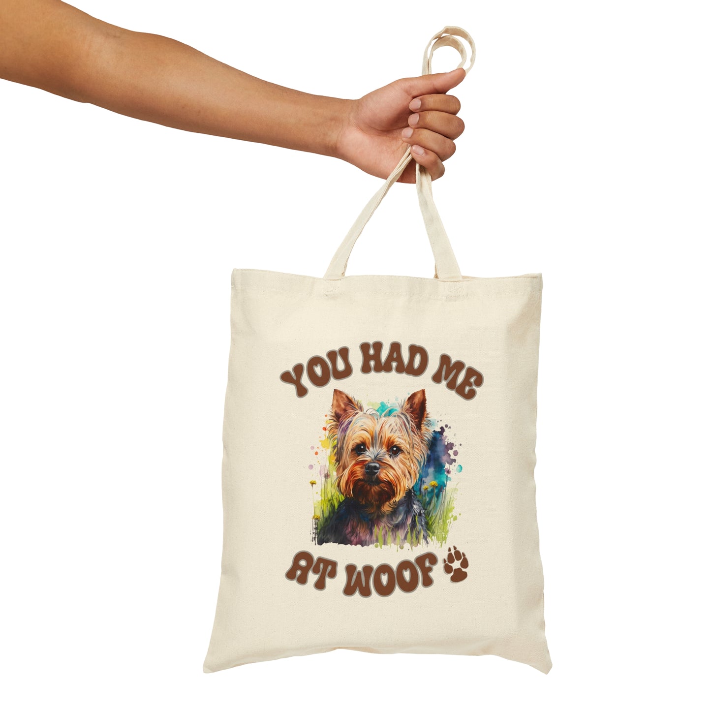 Yorkie Cotton Canvas Tote Bag Yorkshire Terrier bag