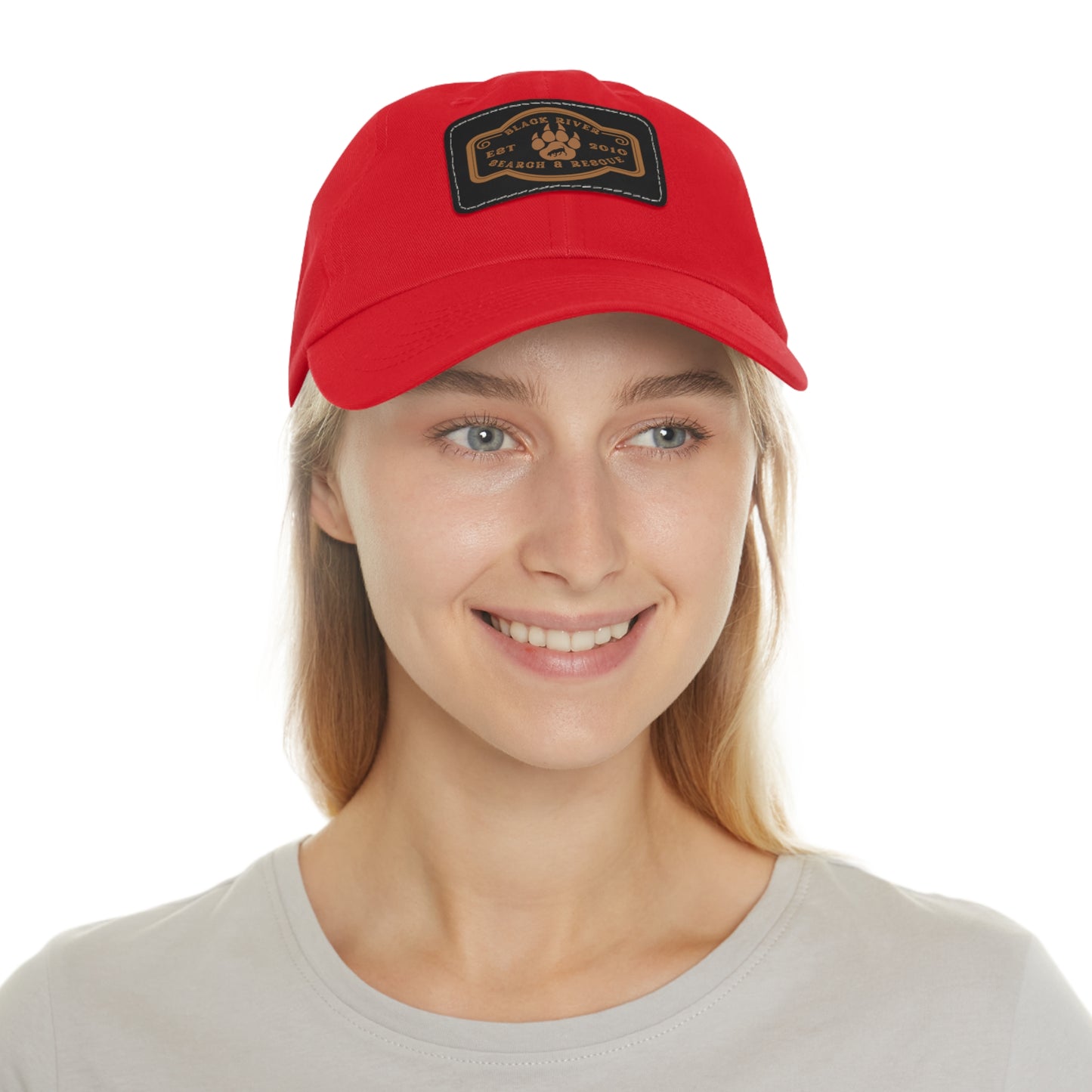 Black River Search & Rescue Logo Unisex Hat with Leather Patch (Rectangle), Multiple colors