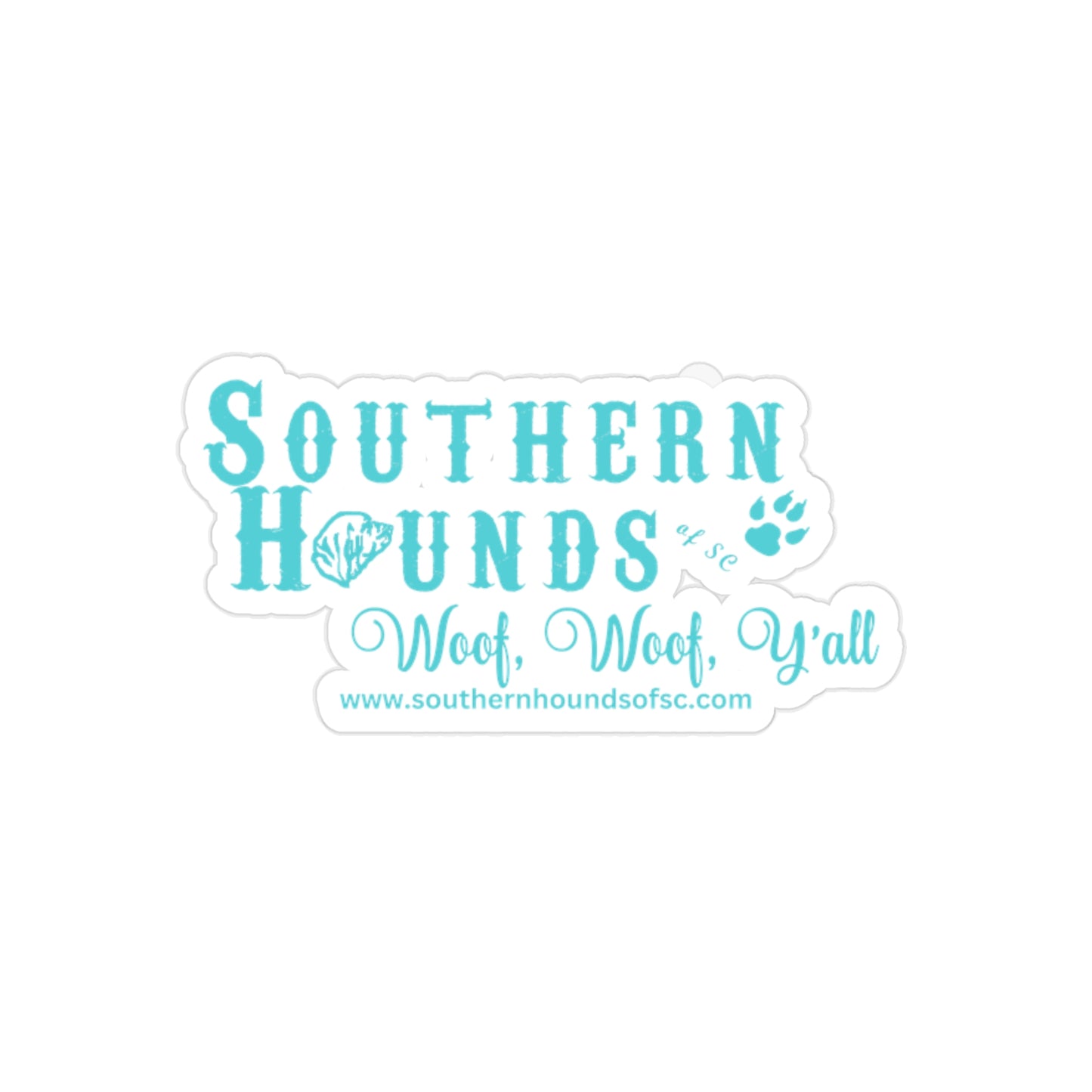 Southern Hounds Transparent Outdoor Stickers, Die-Cut, 1pcs, Sea Glass Green