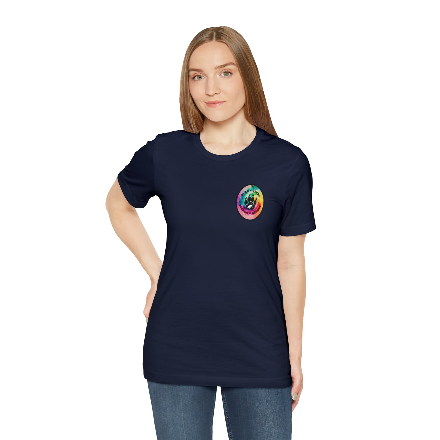 Tie Dye Black River Search & Rescue Logo Unisex Jersey Short Sleeve Tee