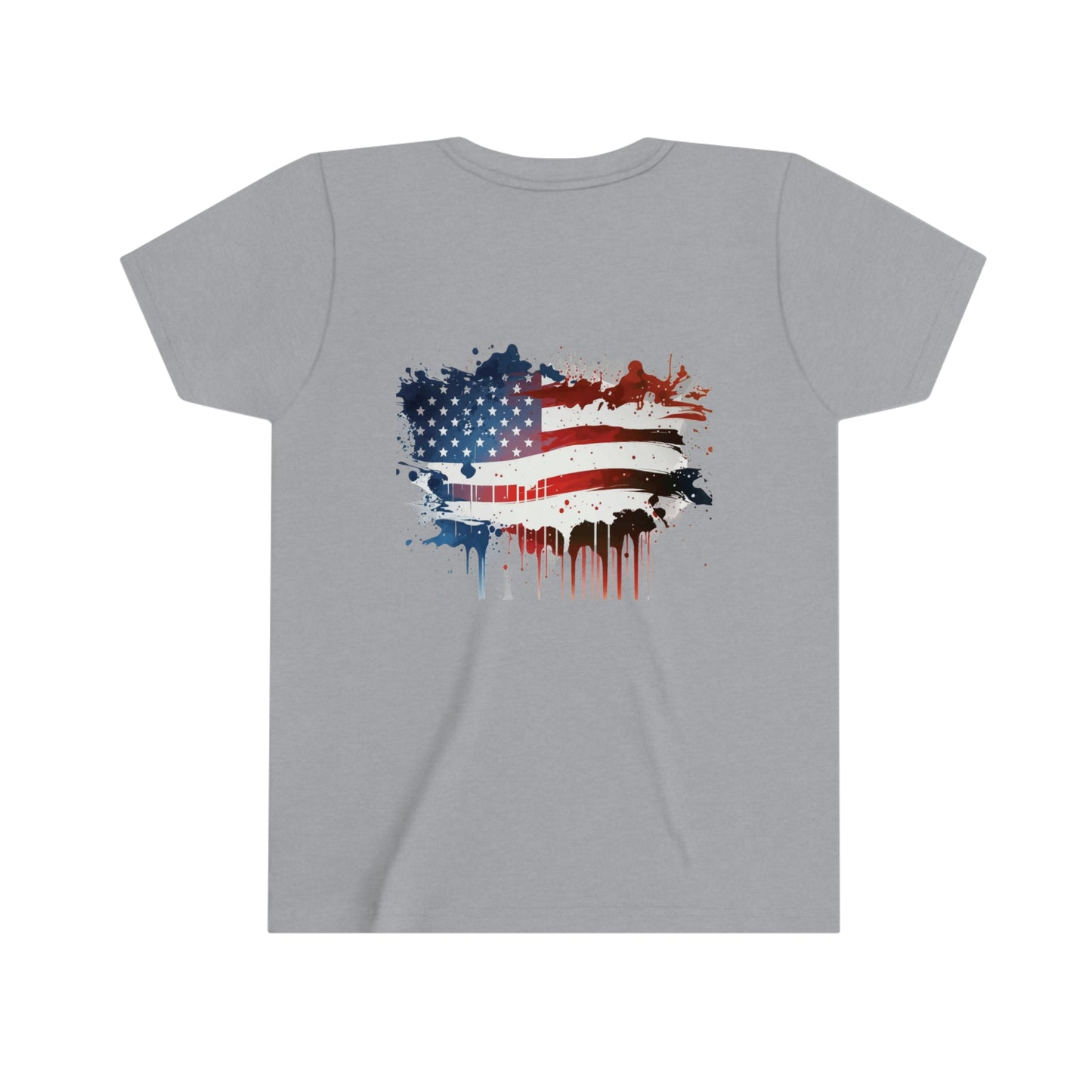 T-Rex July 4th Youth Short Sleeve Tee Patriotic American Flag Dinosaur t-shirt