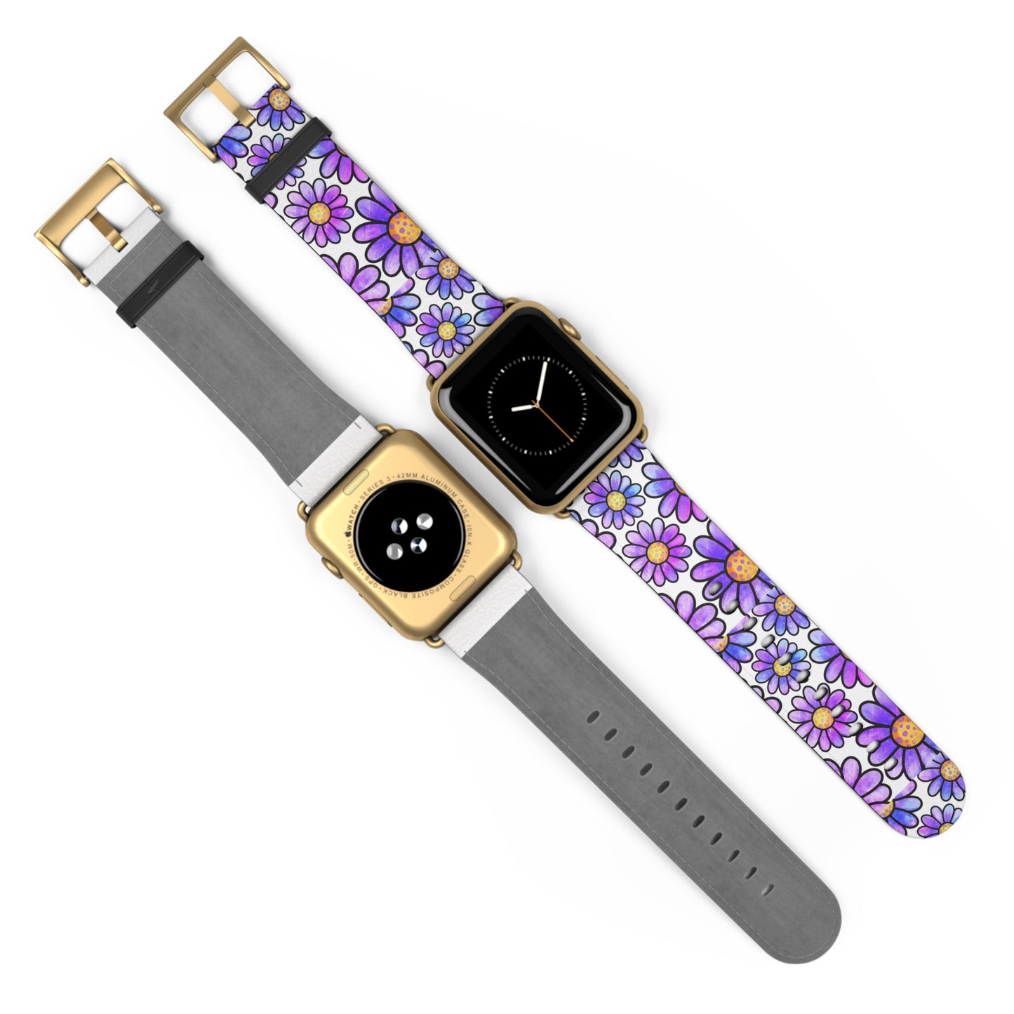 Retro Purple Flower Apple Watch Band