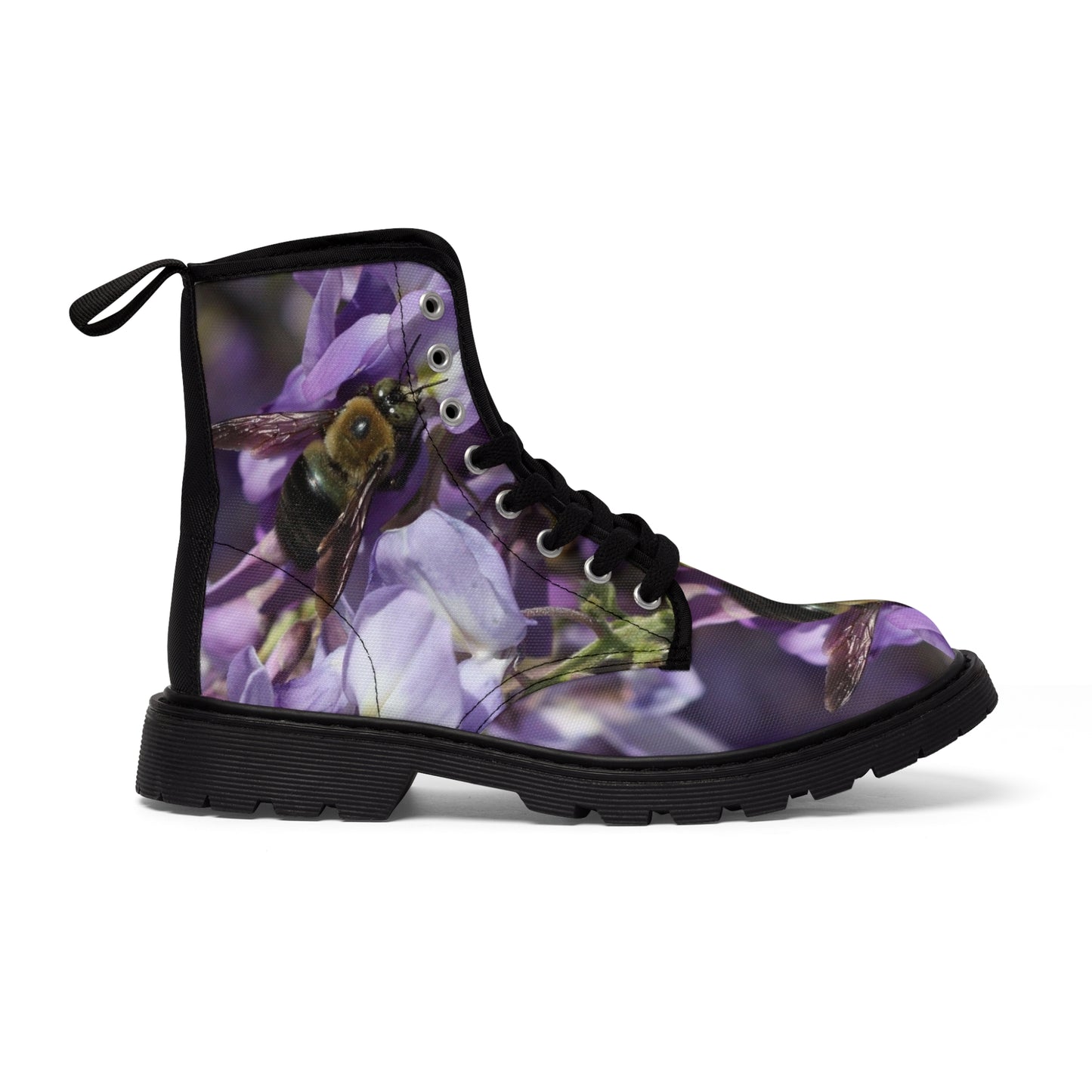 Women's Canvas Boots, Purple Wisteria, Bumblebee