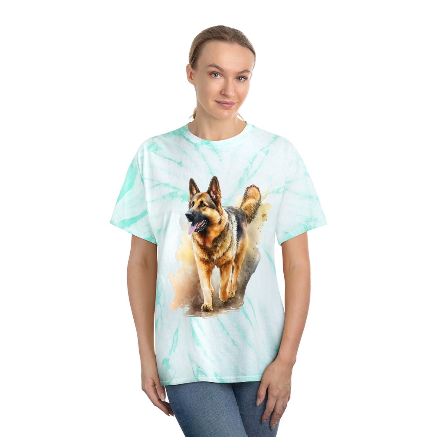 German Shepard pawprint Love Tie-Dye Tee, Cyclone