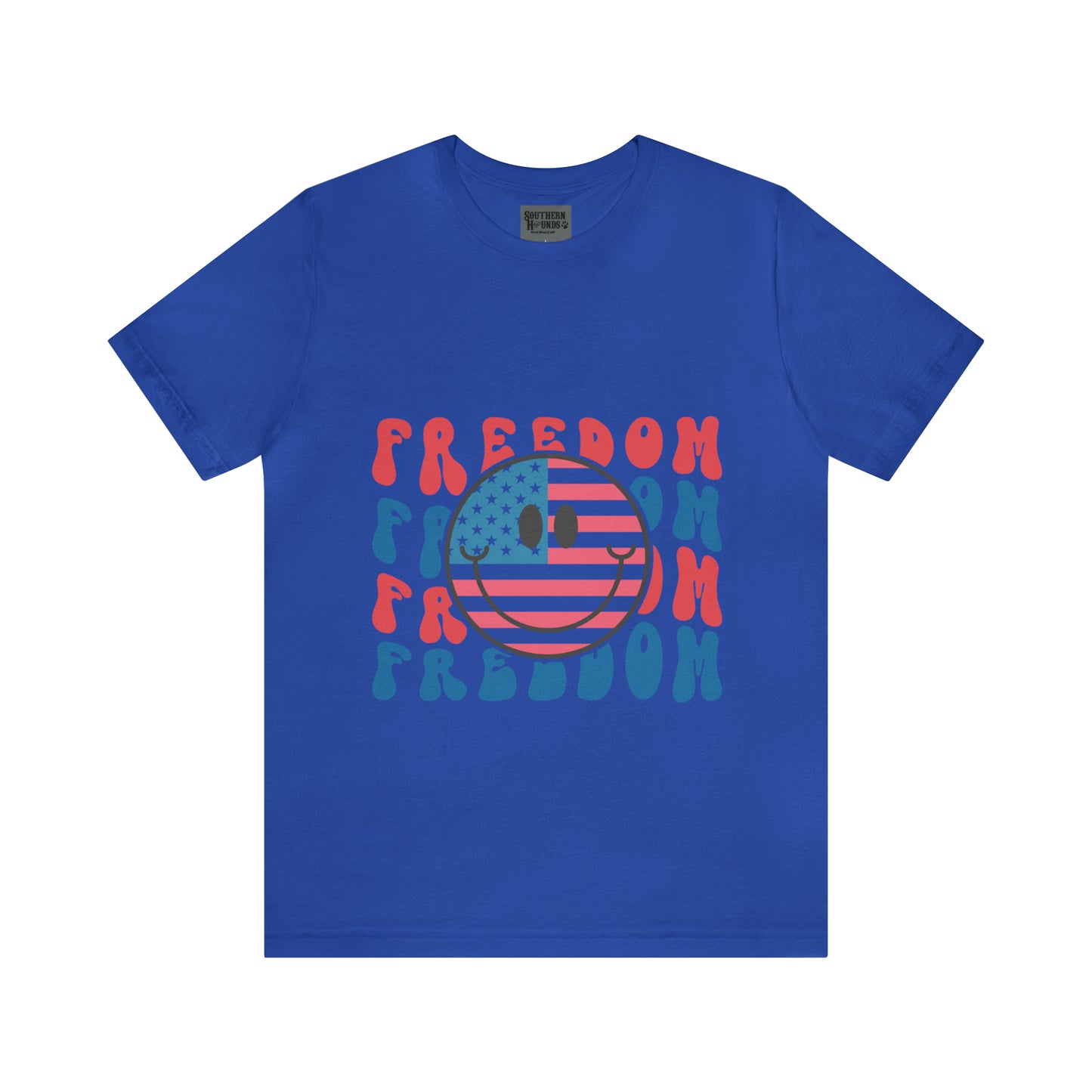 Freedom Smiley Face Flag Unisex Jersey Short Sleeve Tee Patriotic American Flag