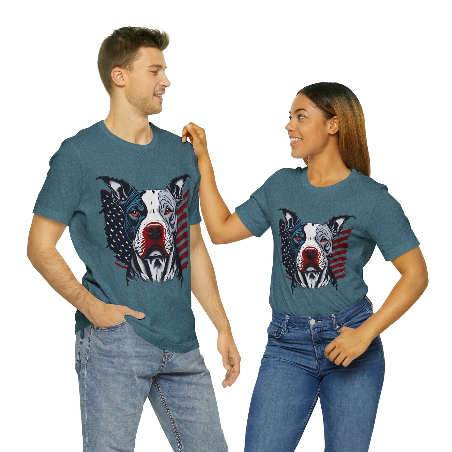 Pit bull 4th of July Unisex Jersey Short Sleeve Tee Patriotic