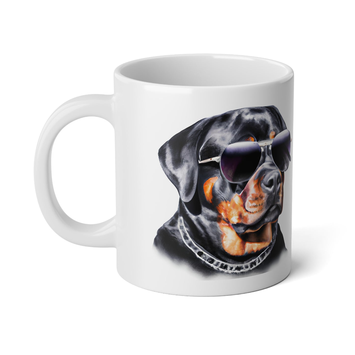 Jumbo Mug, 20oz, Rottweiler with sunglasses