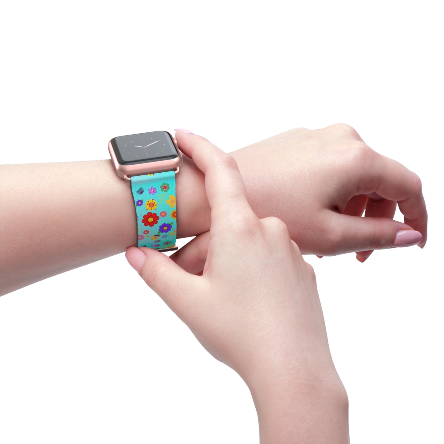 Retro Floral Turquoise Apple Watch Band