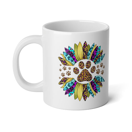 Dog Paw Sunflower Jumbo Mug, 20oz