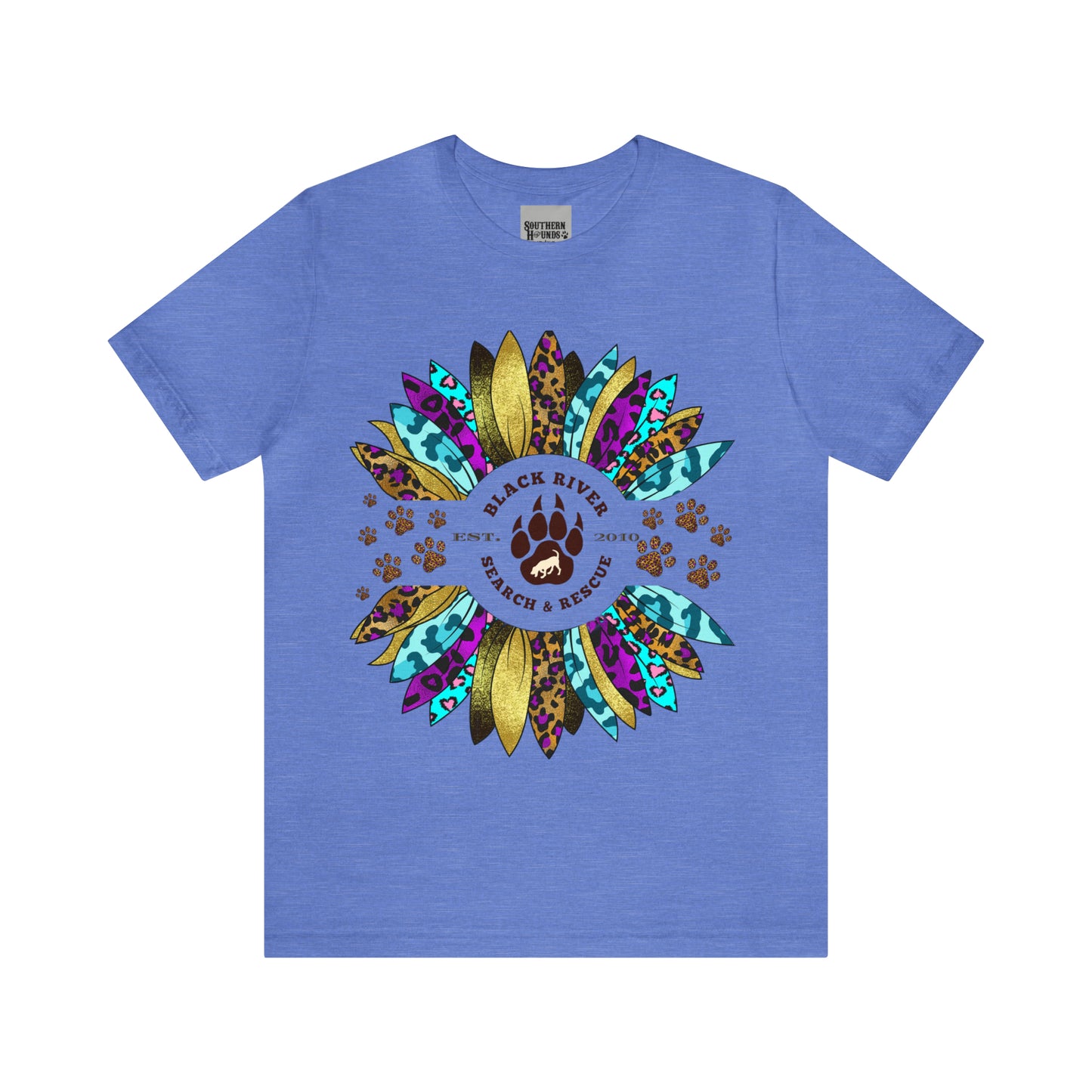 Black River Search & Rescue Logo Multicolor Sunflower Unisex Jersey Short Sleeve Tee