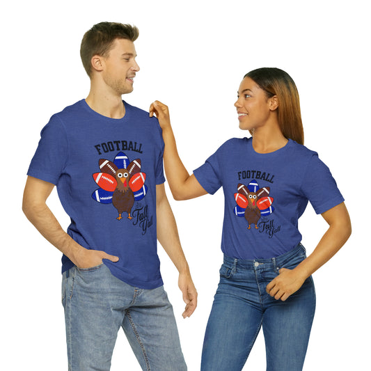 Vintage Blue and Orange Football and Fall Short Sleeve Tee, Football and turkey shirt, Florida