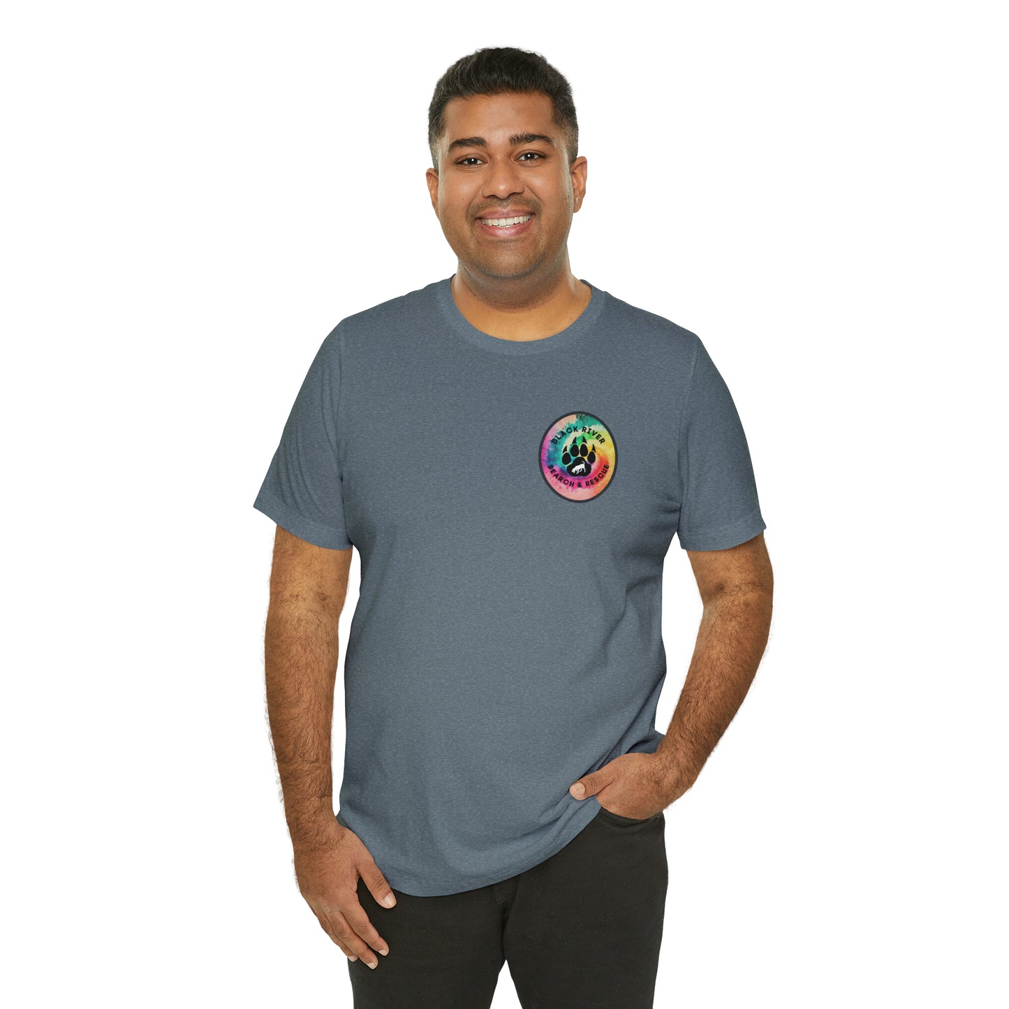 Tie Dye Black River Search & Rescue Logo Unisex Jersey Short Sleeve Tee