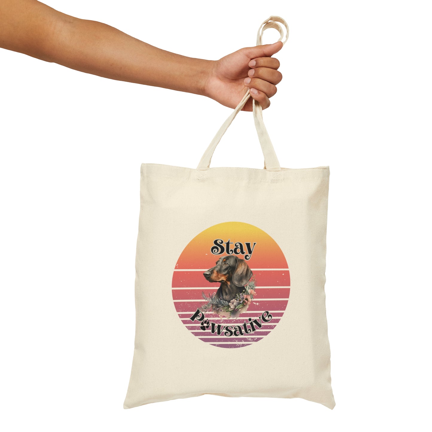 Dachshund Cotton Canvas Tote Bag