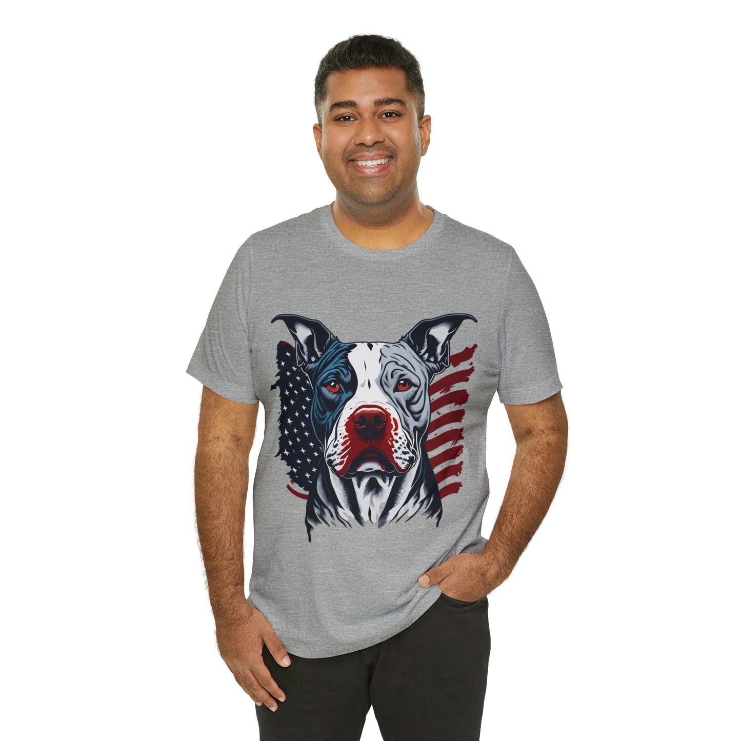 Pit bull 4th of July Unisex Jersey Short Sleeve Tee Patriotic