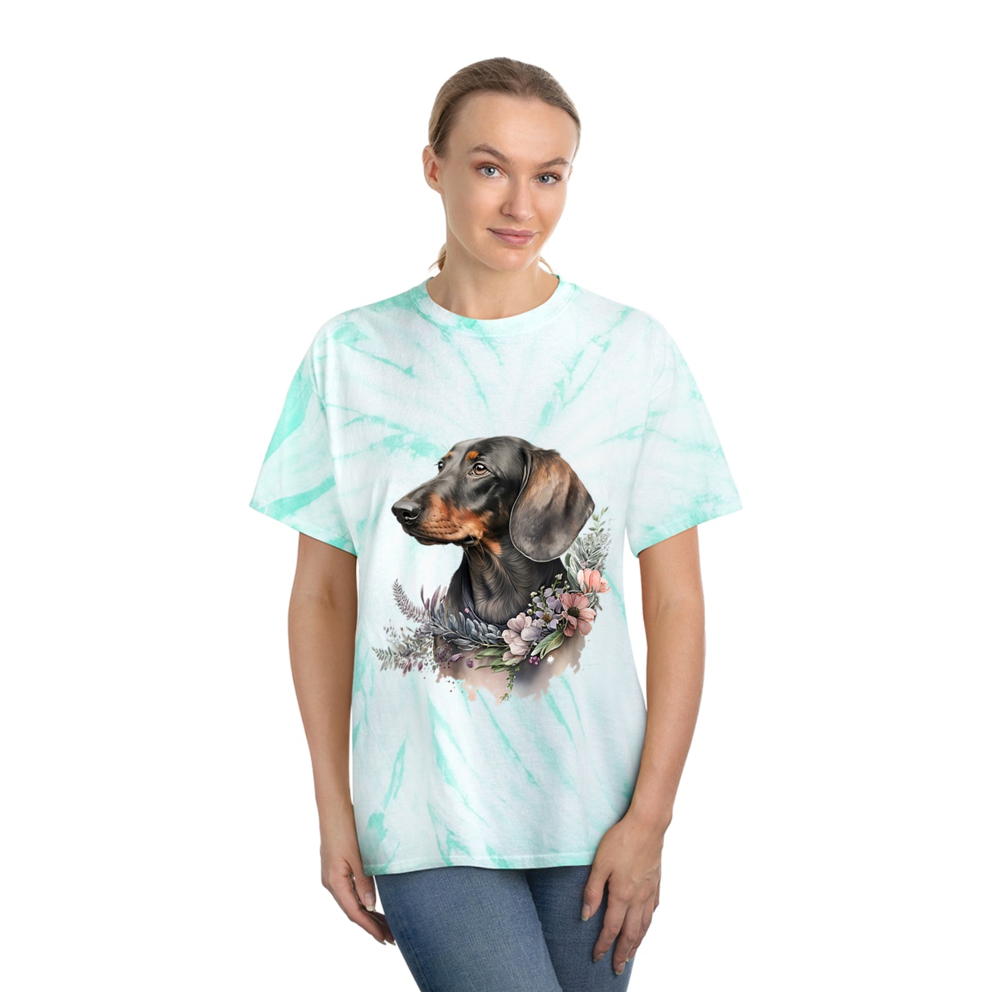 Dachshund pawprint Love Tie-Dye Tee, Cyclone