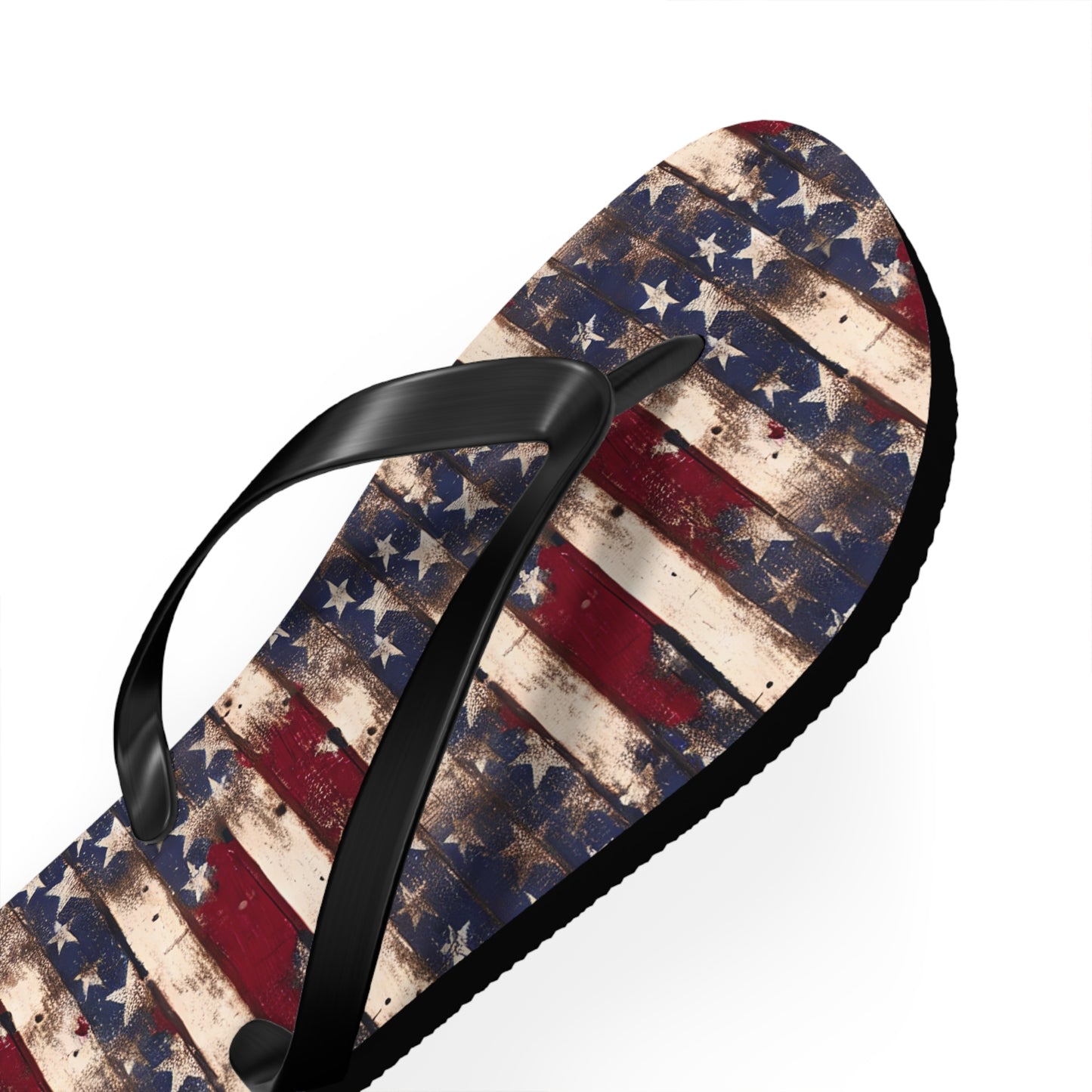 Distressed Retro Flag Flip Flops