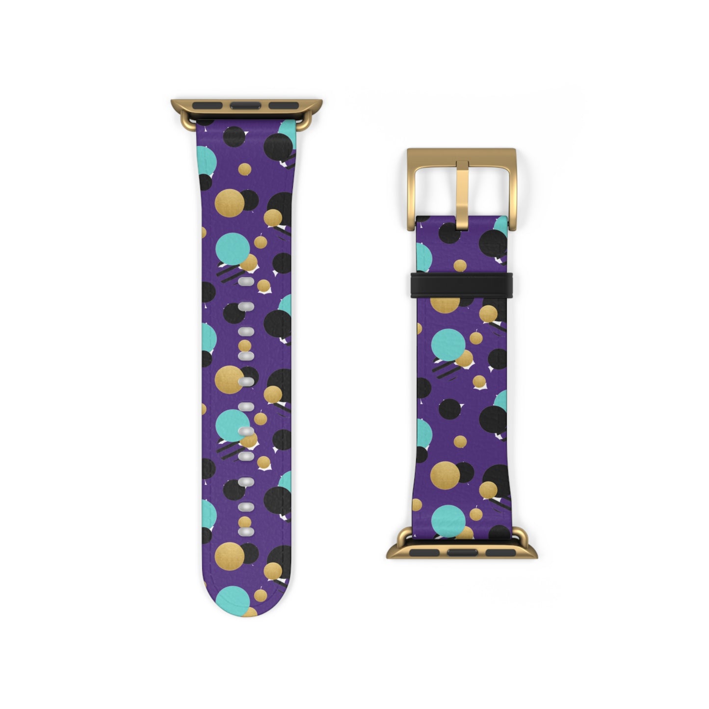 Turquoise Black Gold Polka Dot Purple Apple Watch Band
