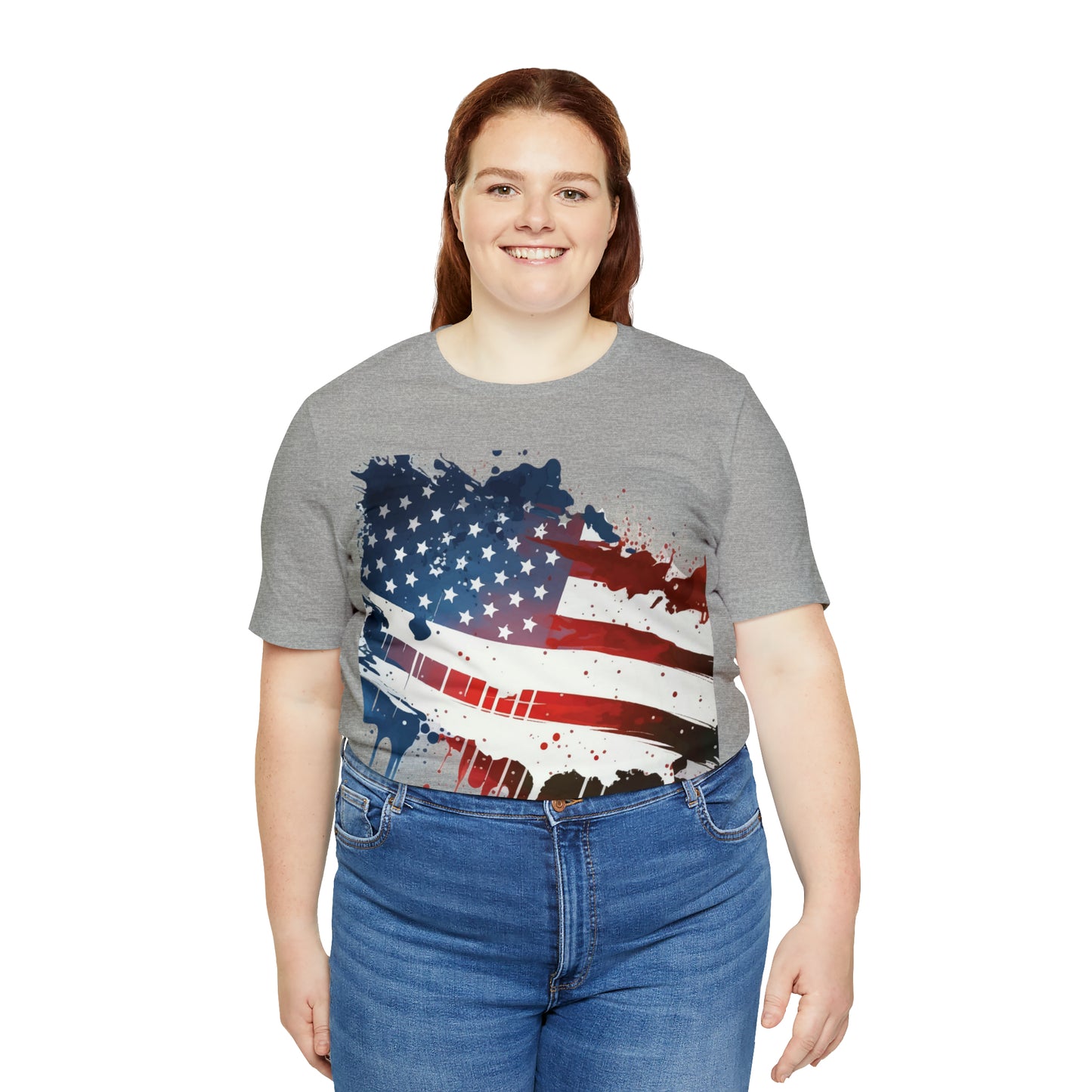 American Flag Unisex Jersey Short Sleeve Tee Patriotic July 4th