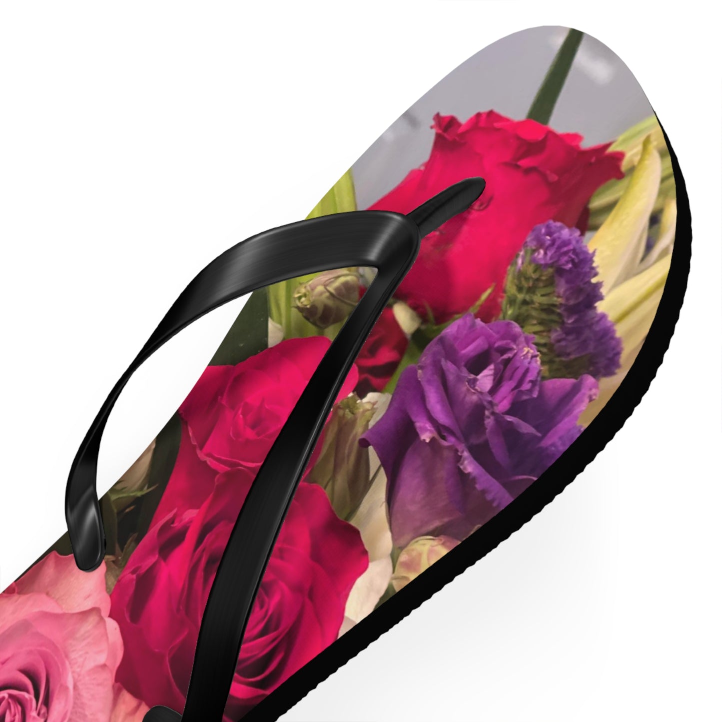 Flip Flops, roses, flowers, red, pink, purple