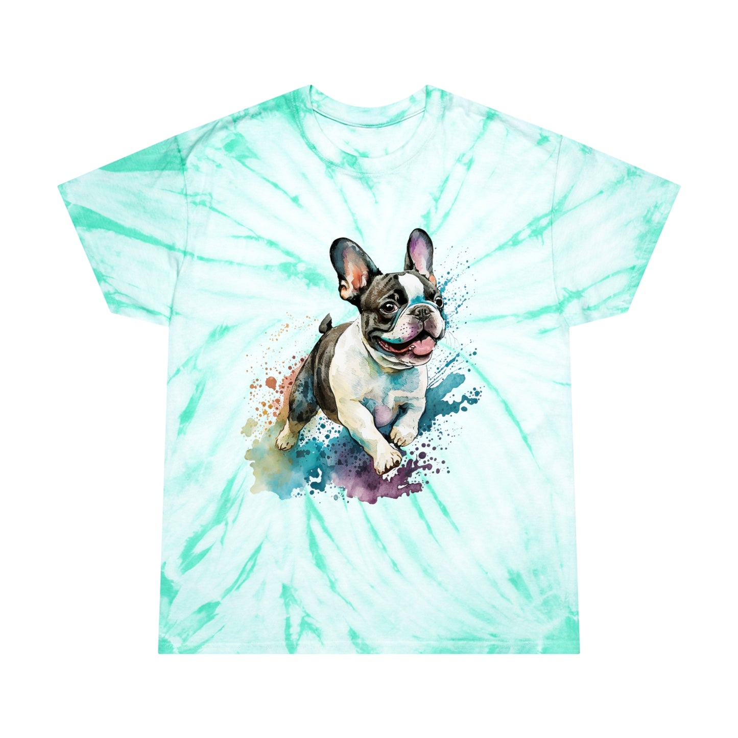French Bulldog pawprint Love Tie-Dye Tee, Cyclone