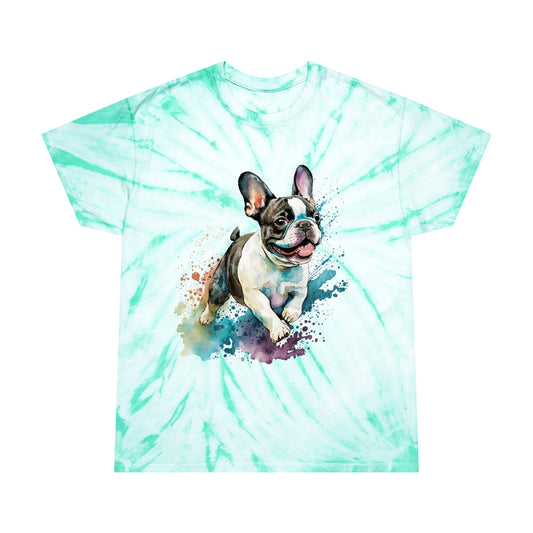 French Bulldog pawprint Love Tie-Dye Tee, Cyclone