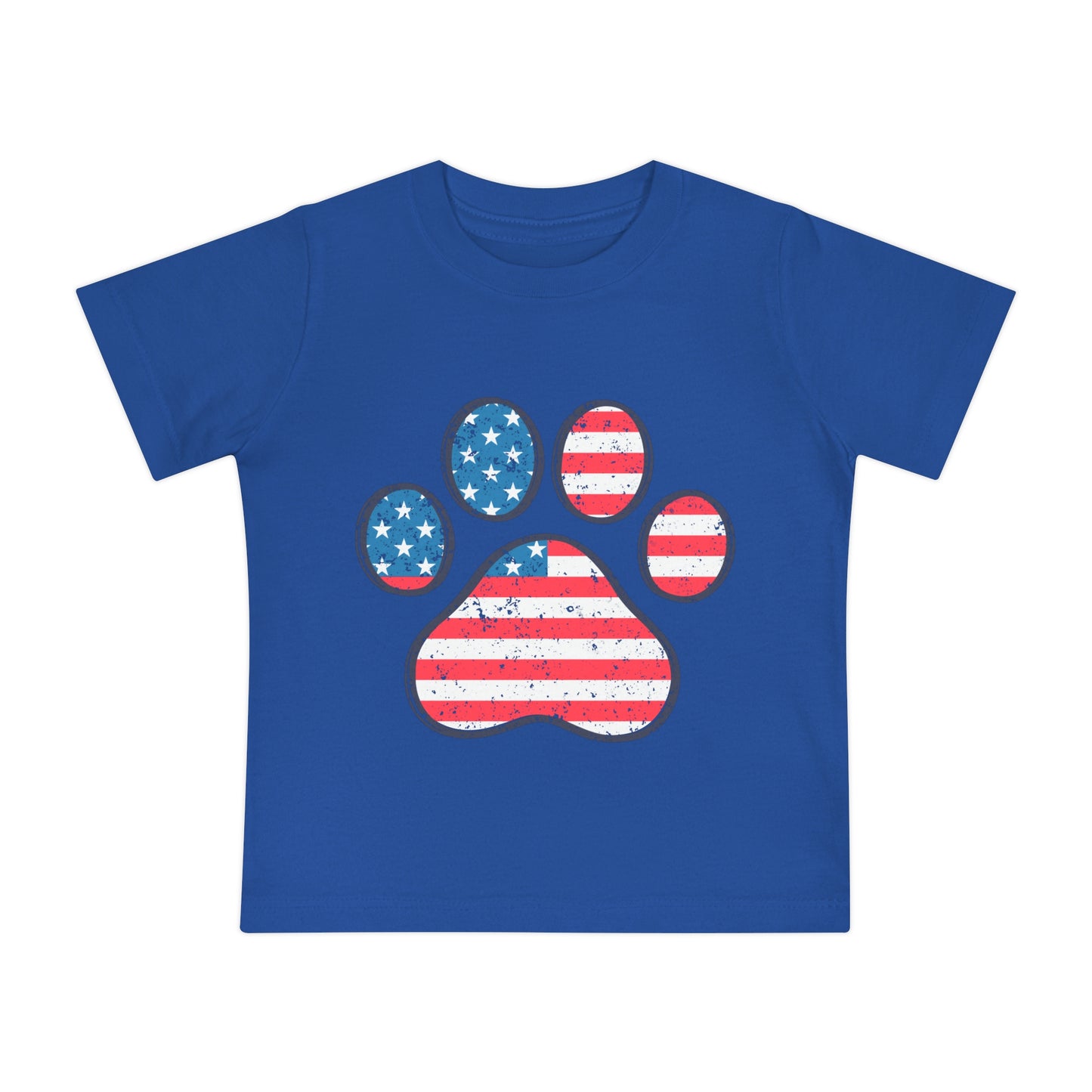 Paw Print Flag Baby Short Sleeve T-Shirt Patriotic