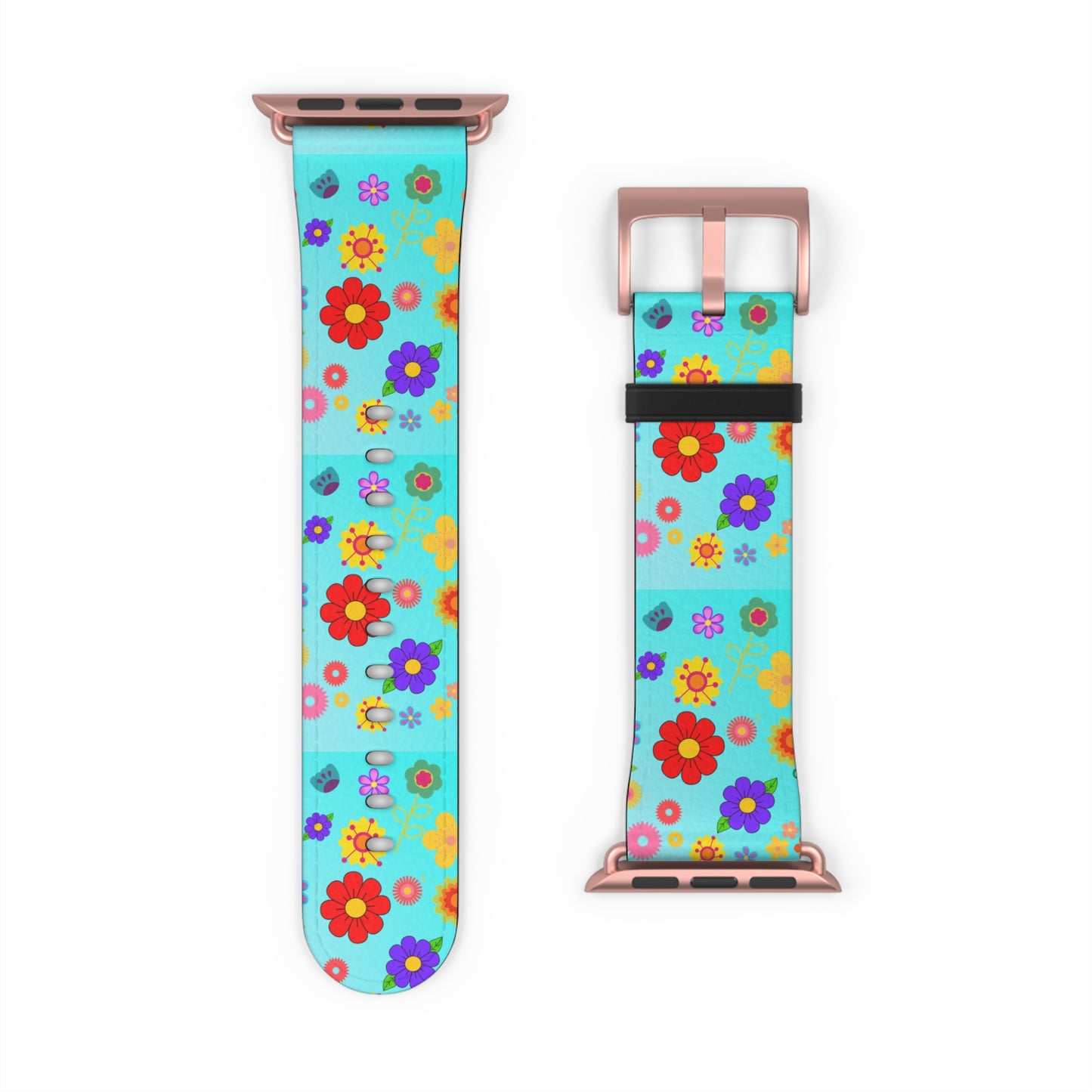 Retro Floral Turquoise Apple Watch Band