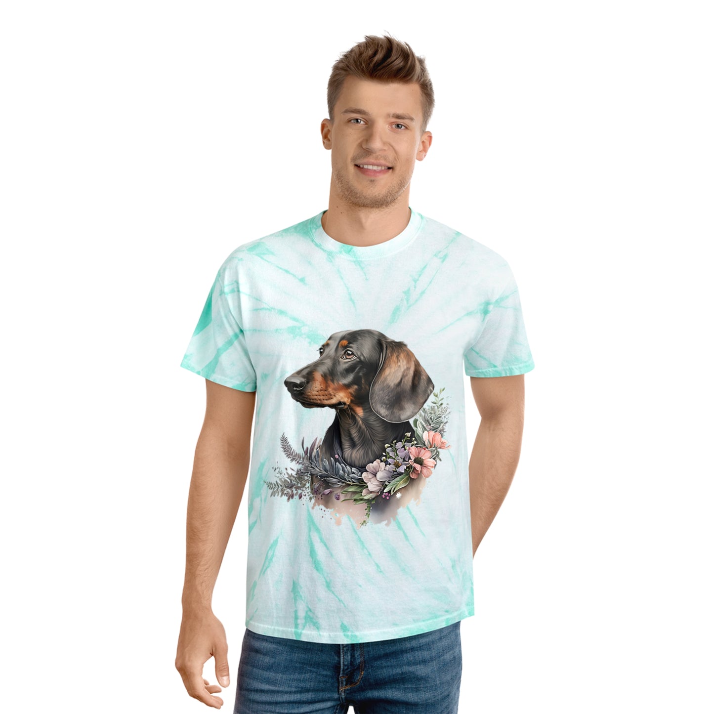 Dachshund pawprint Love Tie-Dye Tee, Cyclone