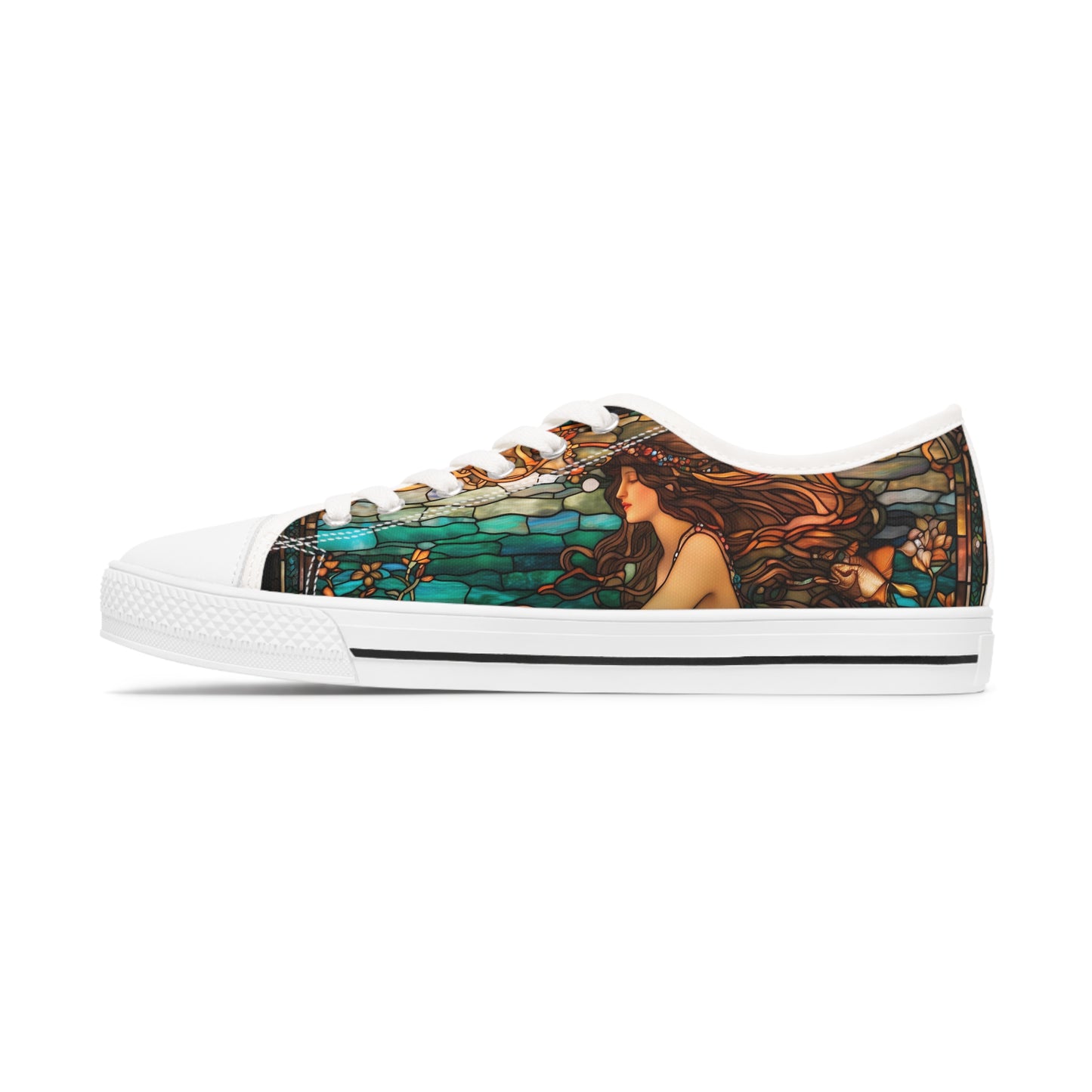 Women's Low Top Sneakers, Mermaid, Sea