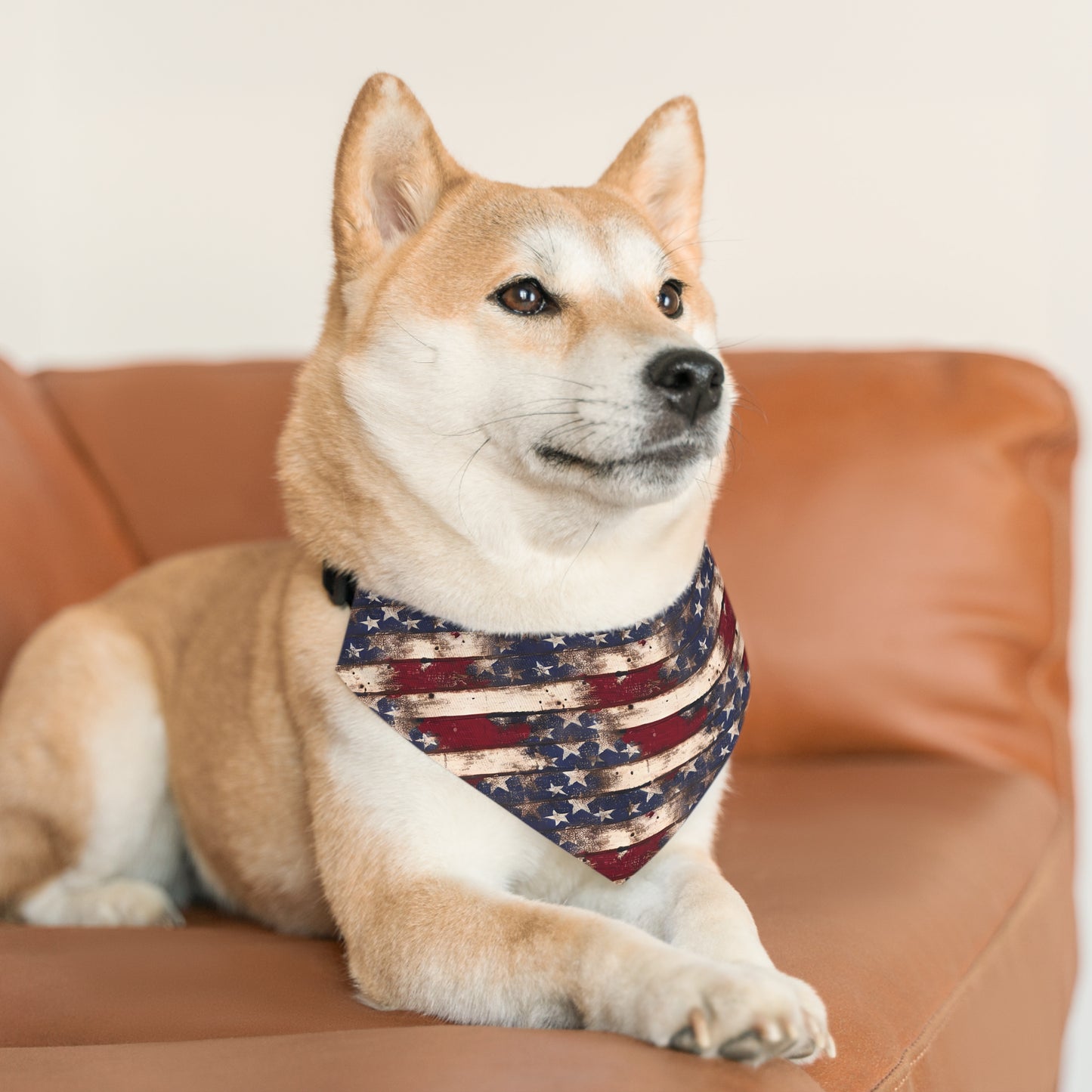 Distressed Flag 4th of July Patriotic Pet Bandana Collar