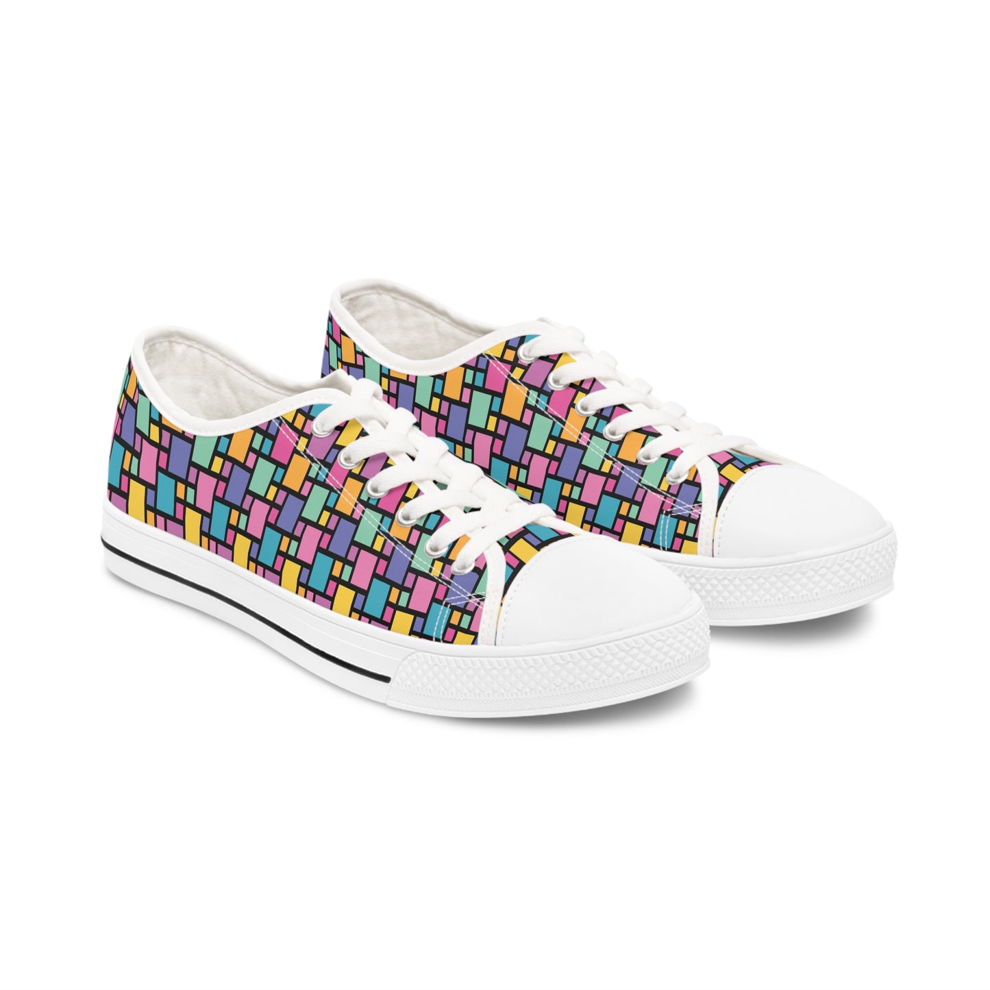 Retro Multicolor checked Women's Low Top Sneakers