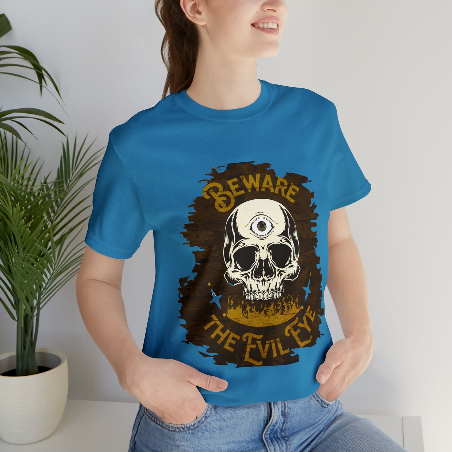 Brown Evil Eye Halloween Shirt, Halloween shirt, Skull Shirt