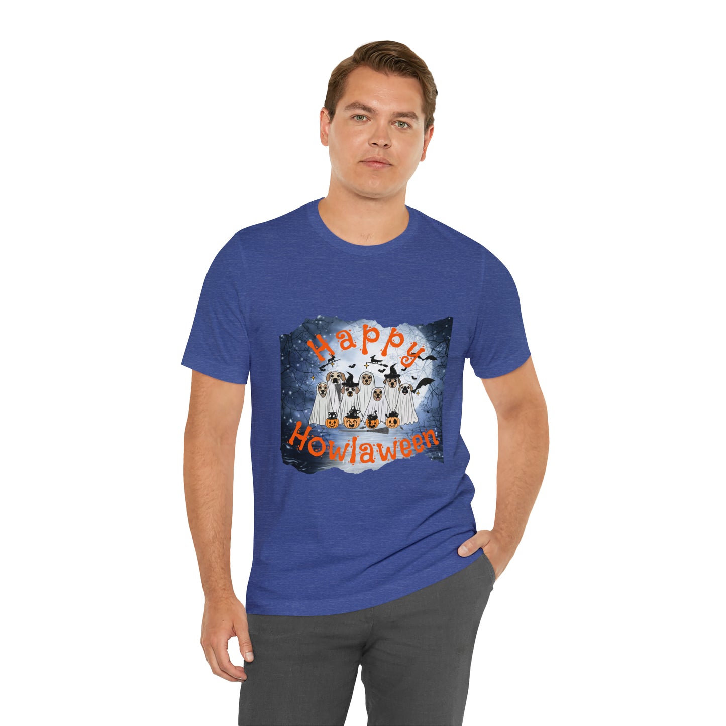 Happy Howlaween Dog Short Sleeve Tee, Halloween shirt