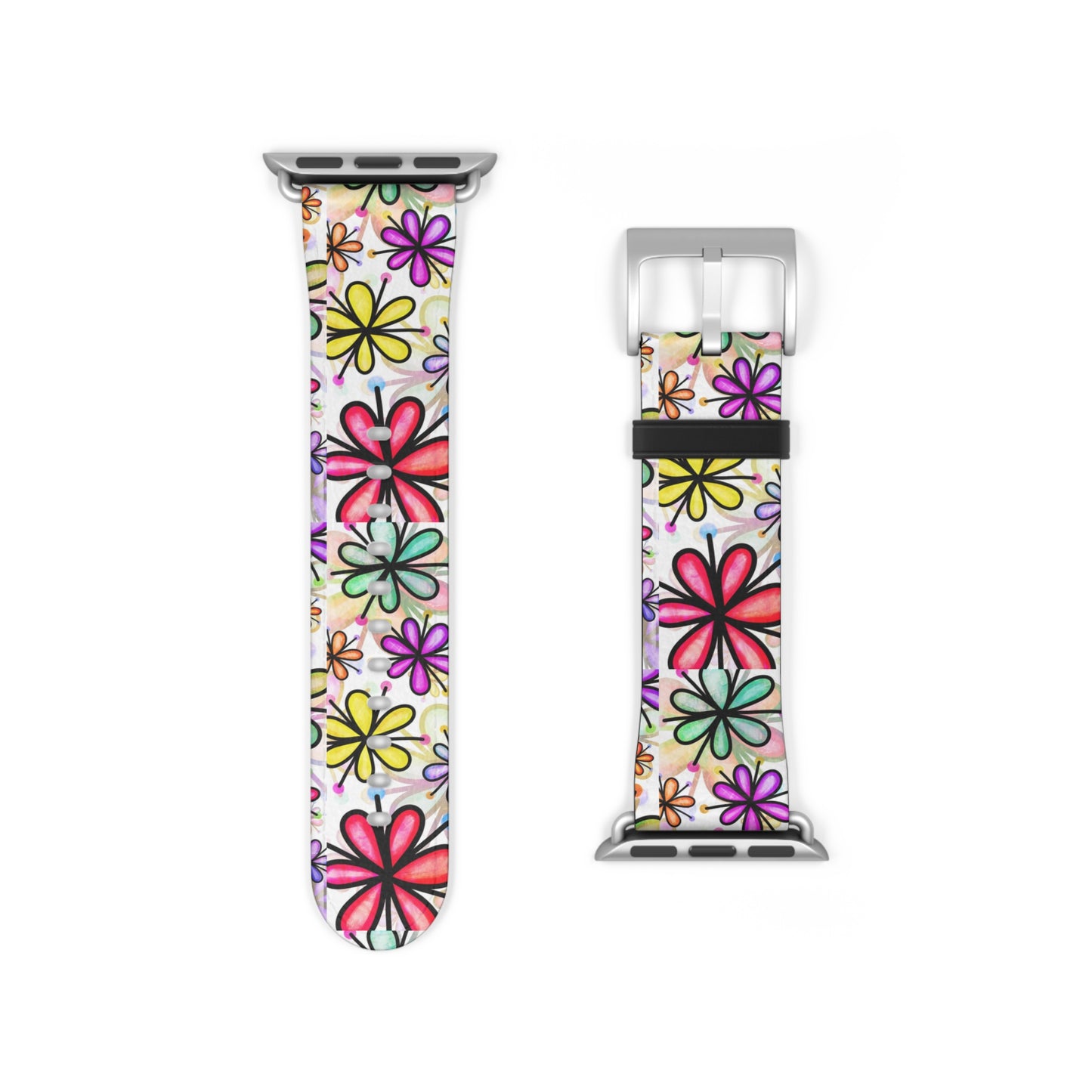 Retro flower multicolor Apple Watch Band floral