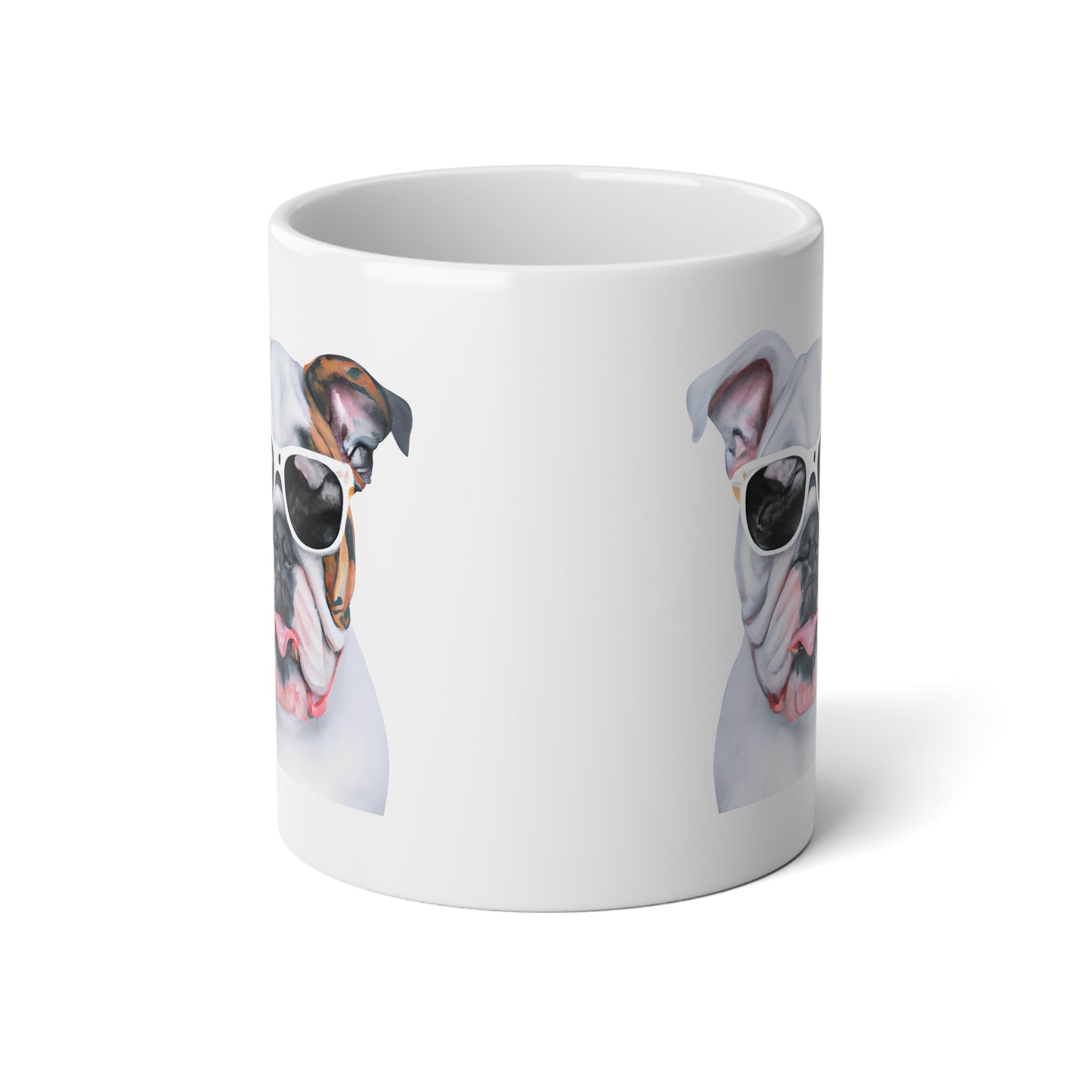 Jumbo Mug, 20oz, Bulldog with sunglasses
