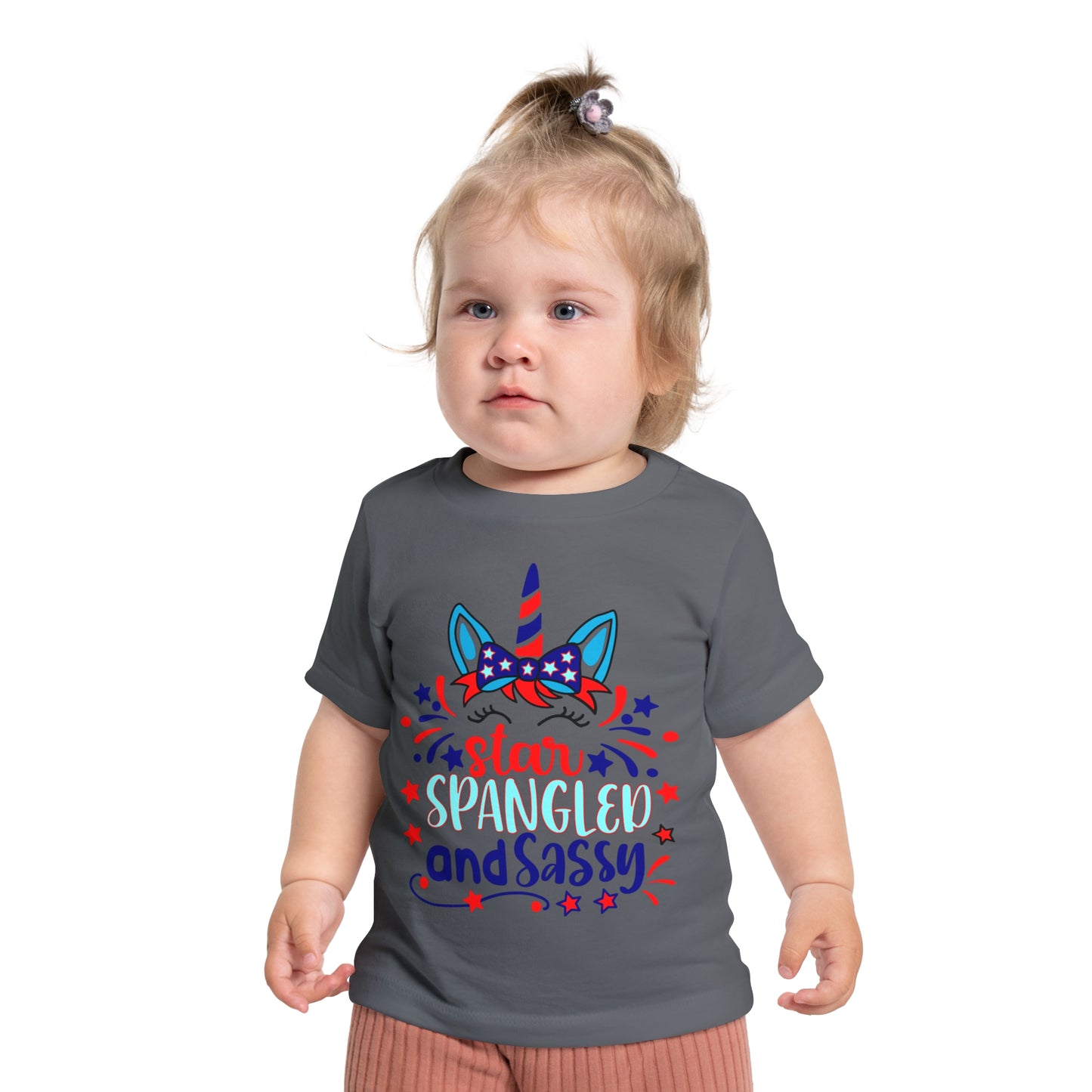 Star Spangled and Sassy 4th of July Baby Short Sleeve T-Shirt Patriotic