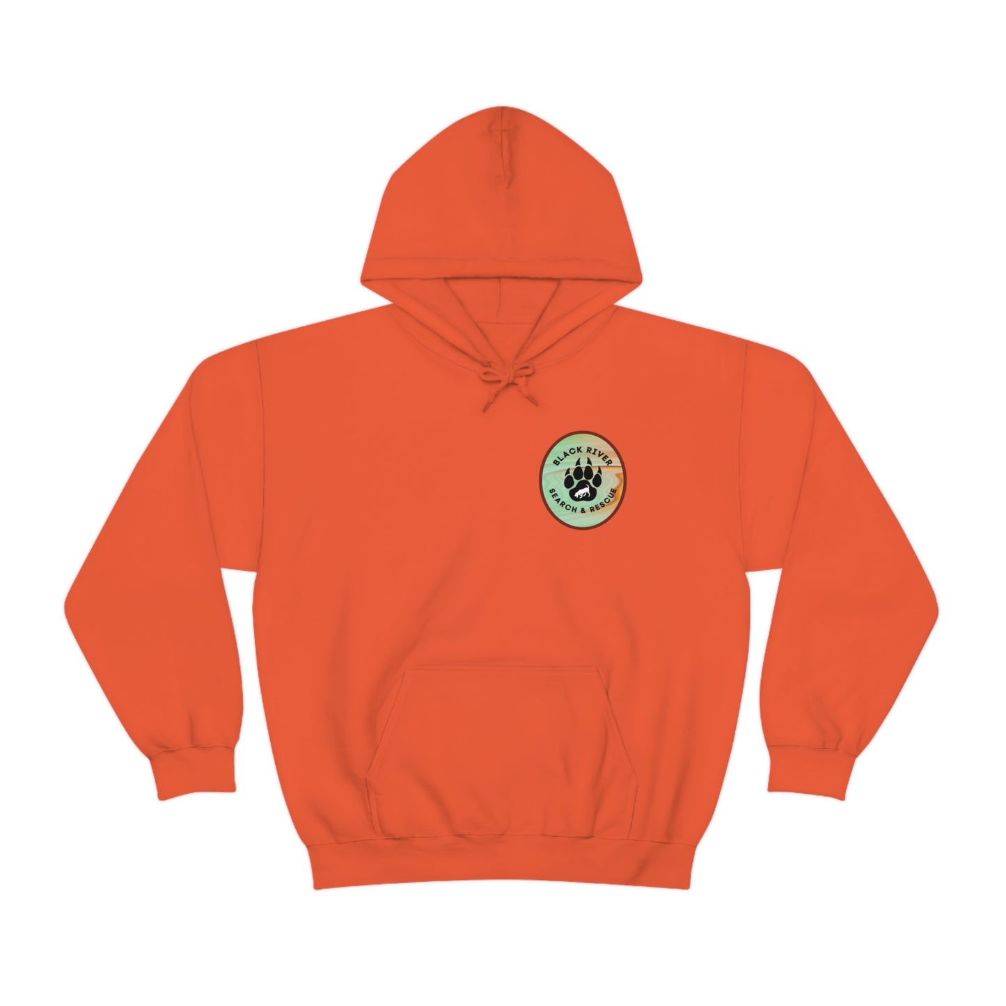 Green and Peach Marble Black River Search & Rescue Logo Unisex Heavy Blend™ Hooded Sweatshirt