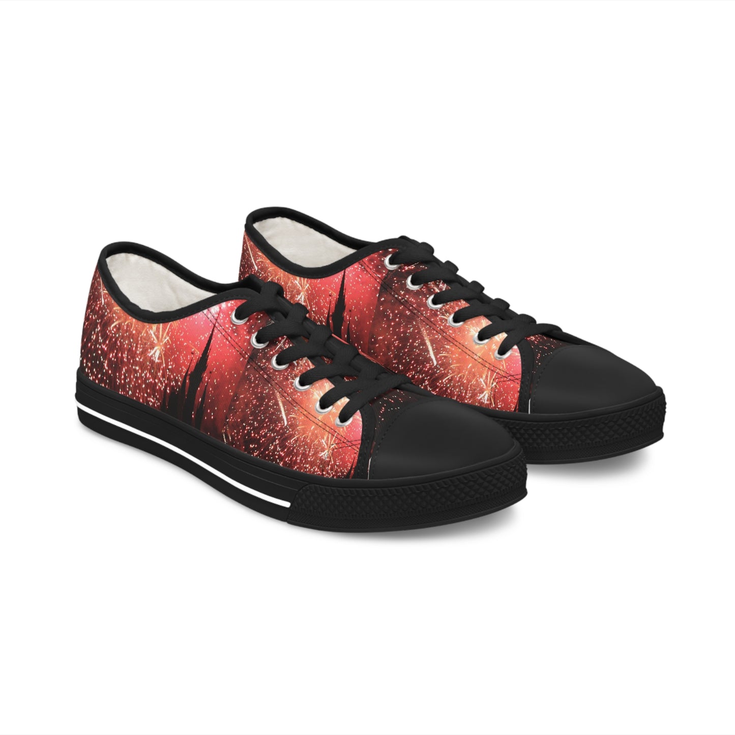 Women's Low Top Sneakers, castle, fireworks