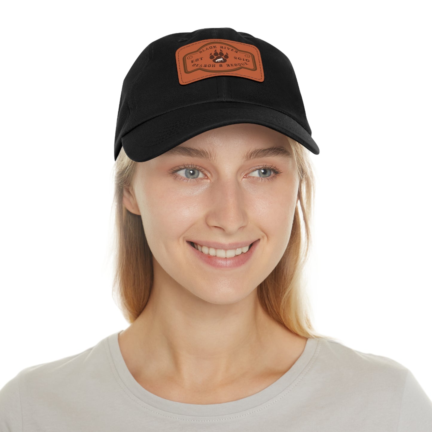 Black River Search & Rescue Logo Unisex Hat with Leather Patch (Rectangle), Multiple colors