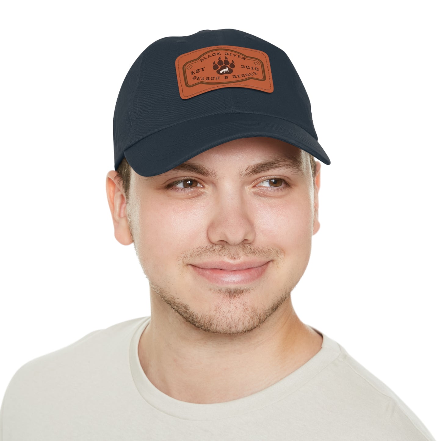 Black River Search & Rescue Logo Unisex Hat with Leather Patch (Rectangle), Multiple colors