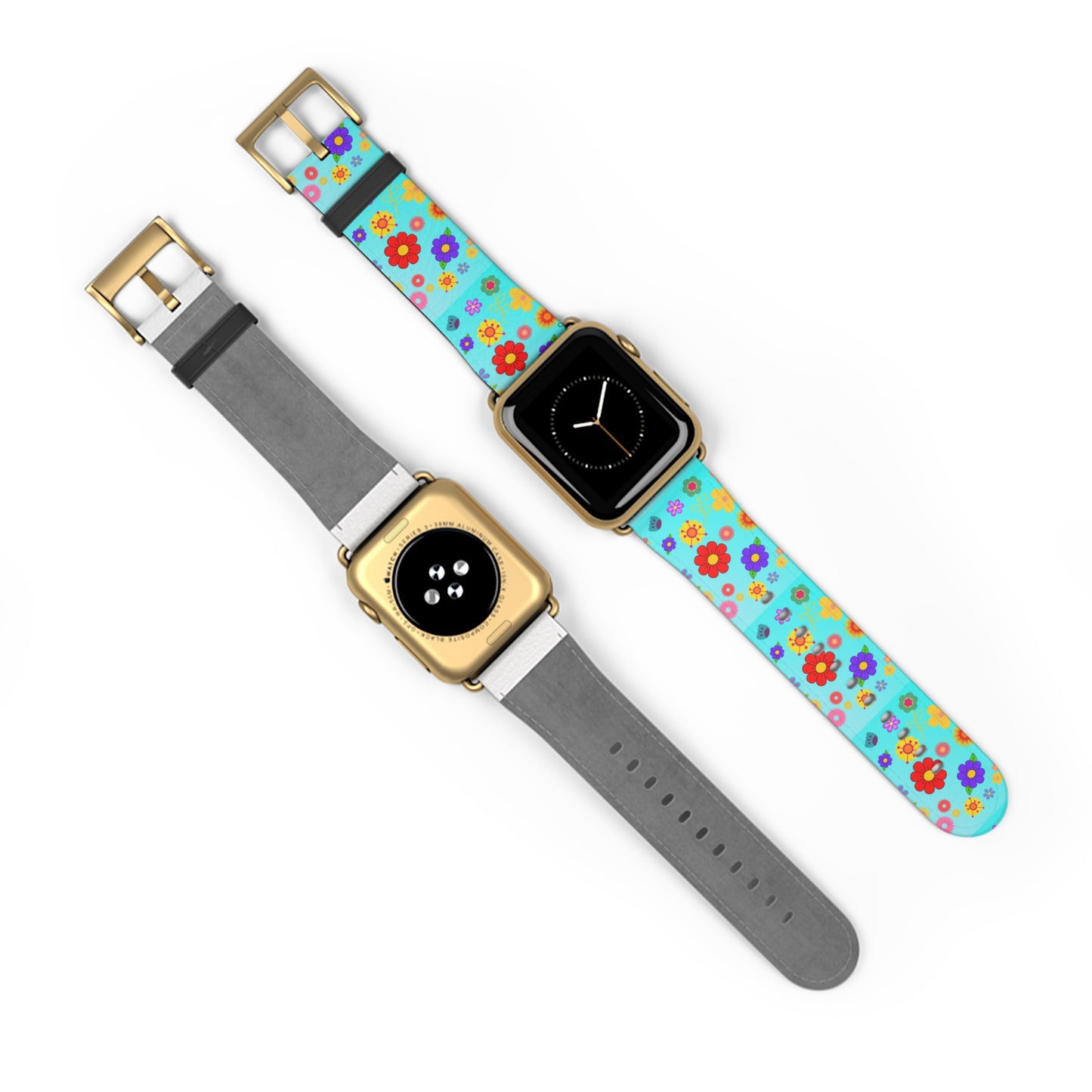 Retro Floral Turquoise Apple Watch Band