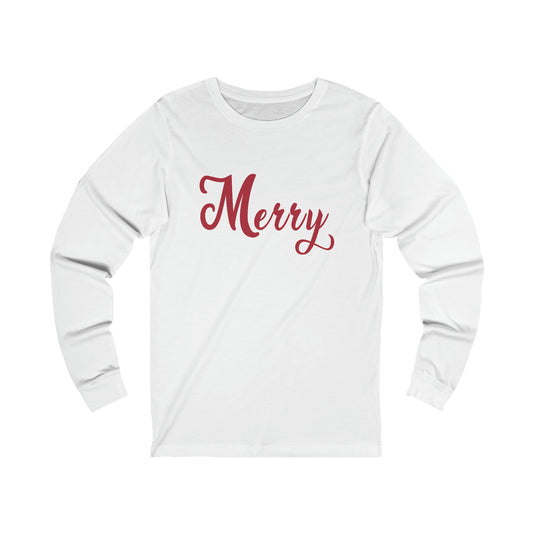 Red Merry Unisex Jersey Long Sleeve Tee